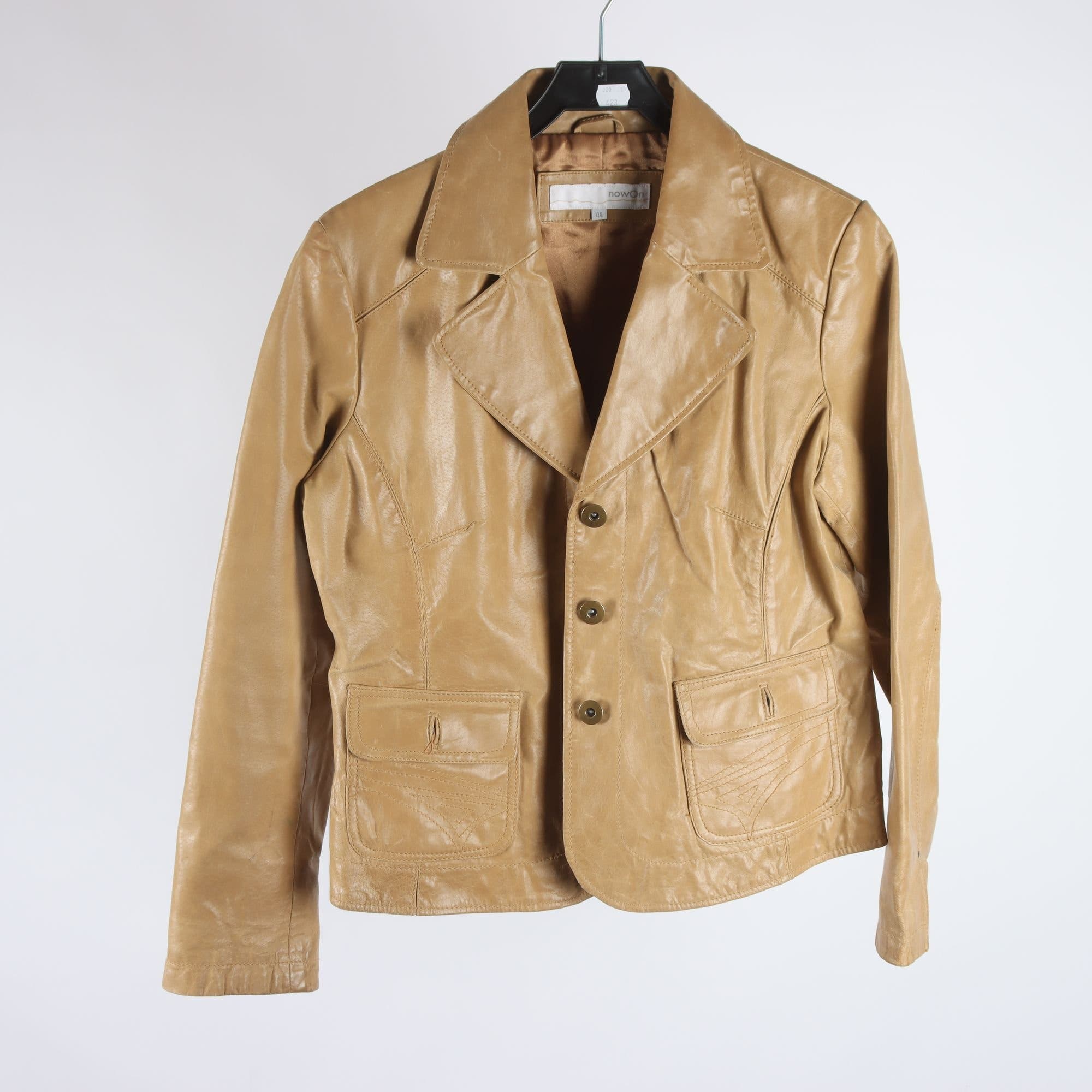 Skinnjacka, Now On, beige, stl. 44.