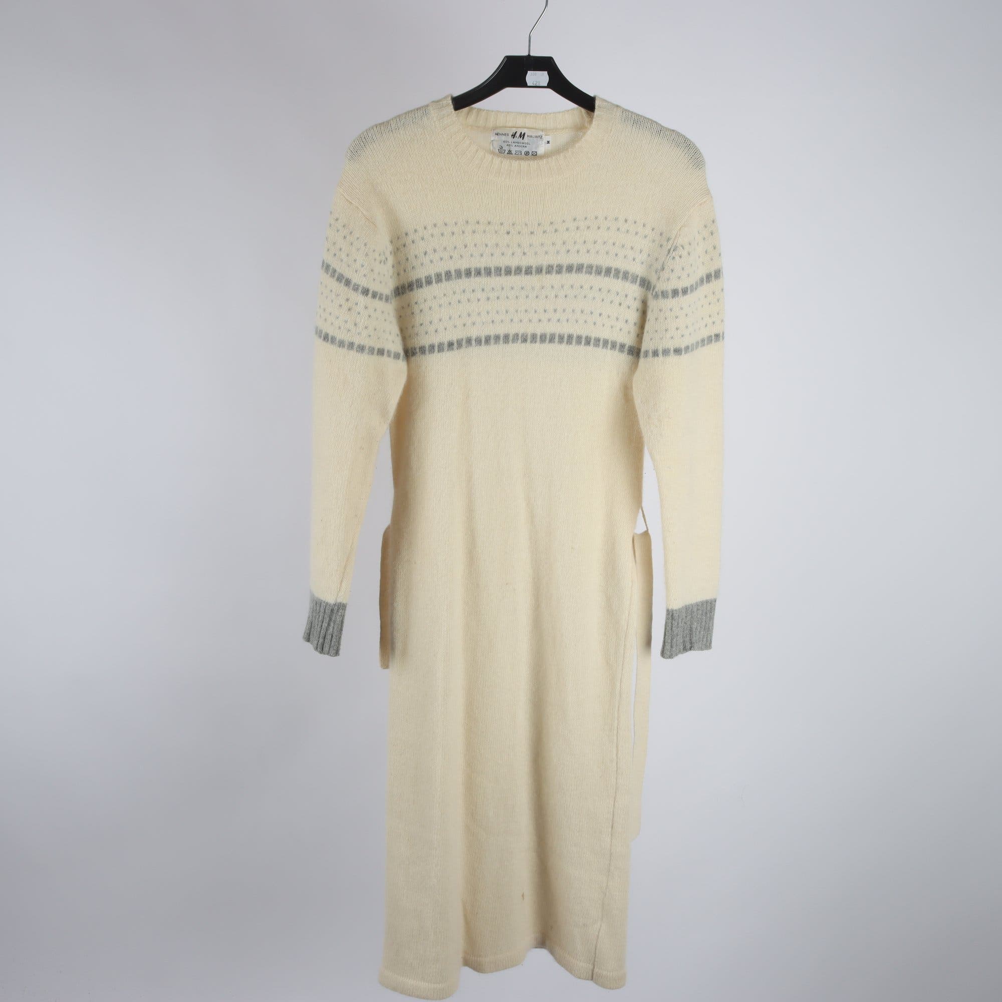 Klänning, H&M, offwhite, ull, angora, retro, stl. M.