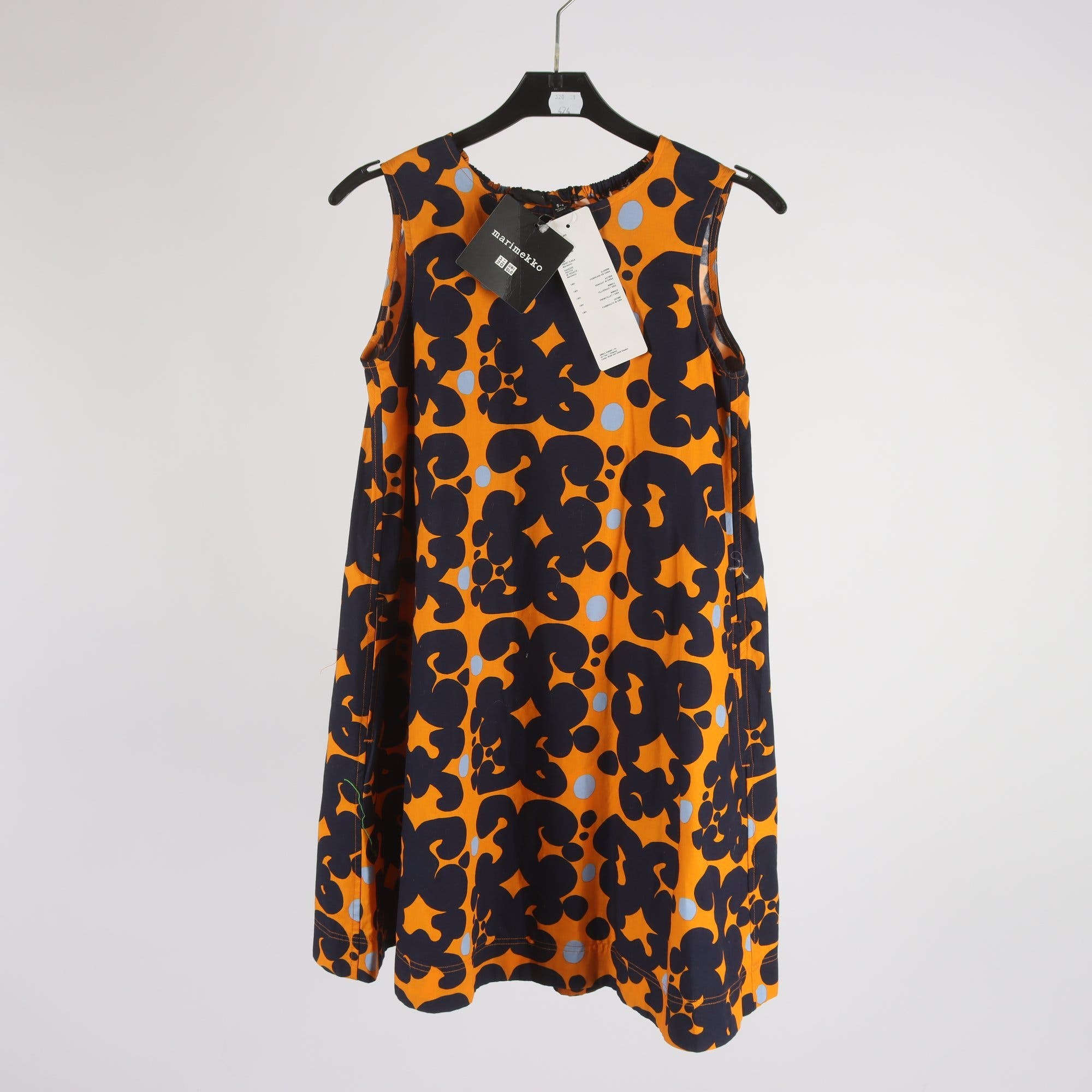 Klänning, Marimekko x Uniqlo, blå, orange, stl. 5-6 år.