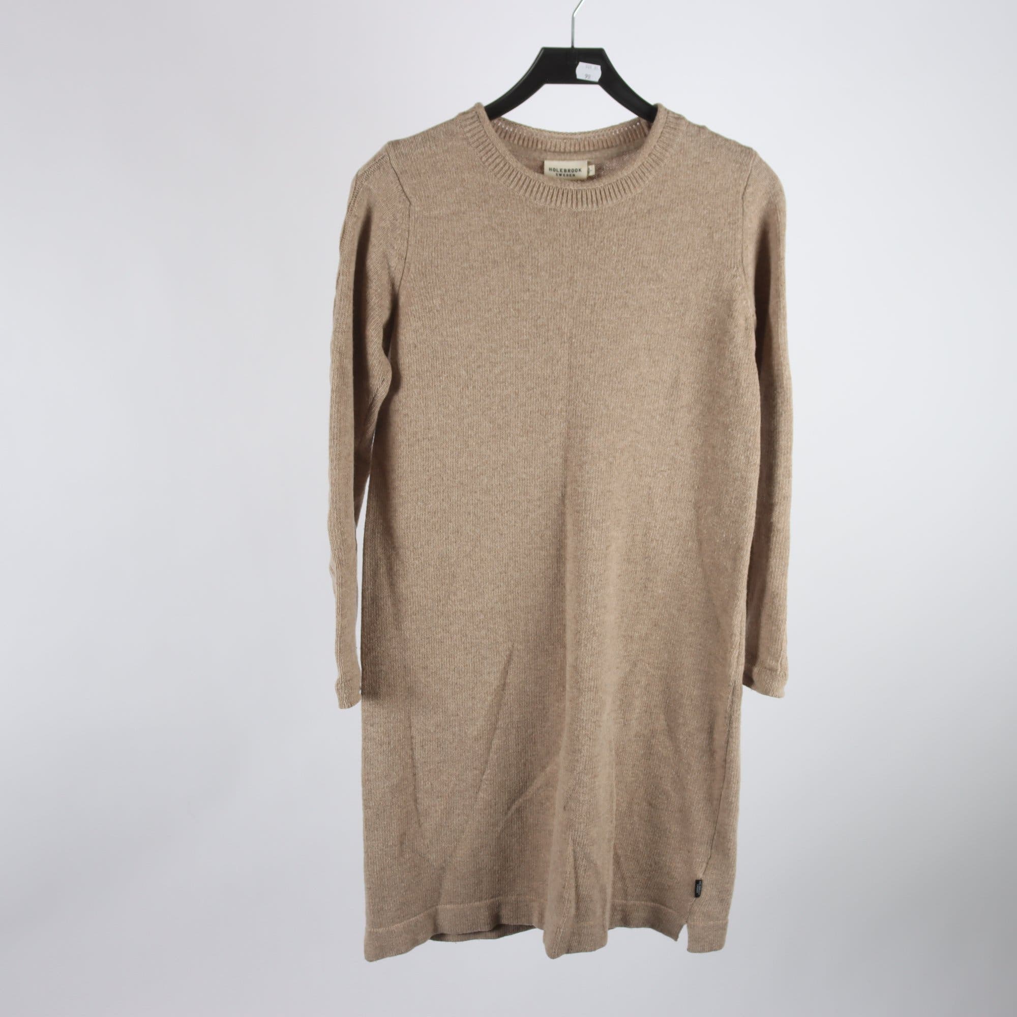 Stickad klänning, Holebrook, beige, 80 % ull, stl. S