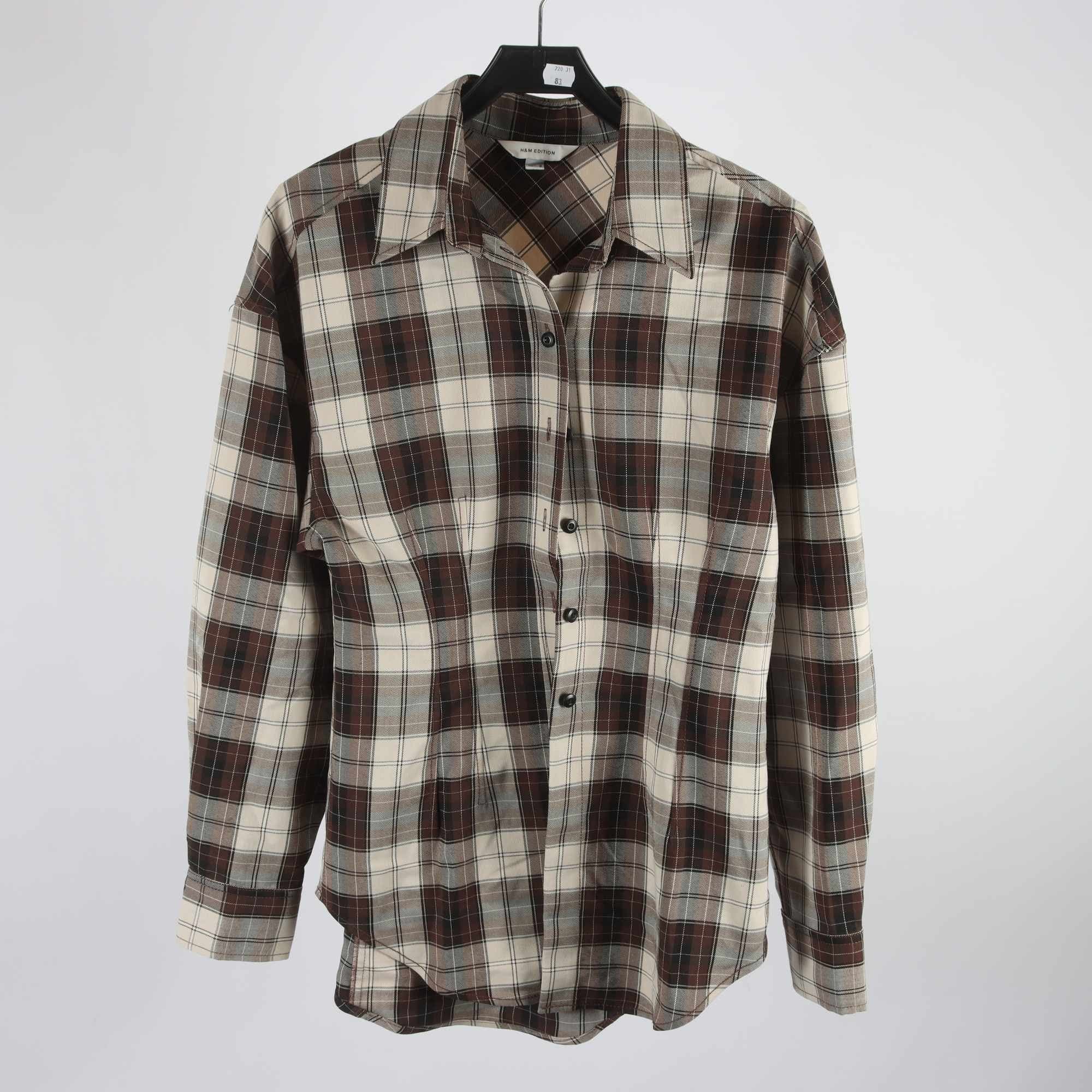 Skjorta, H&M Editiion, brun, rutig, stl. M