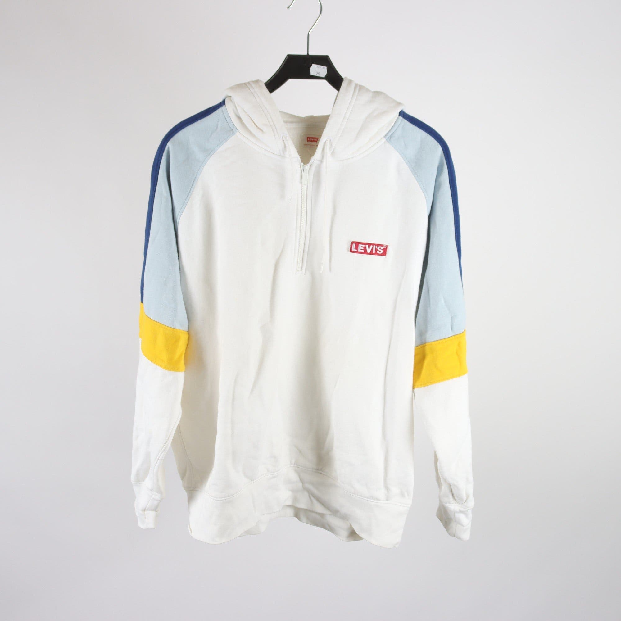 Hoodie, Levi`s, vit, blå, gul, stl. M