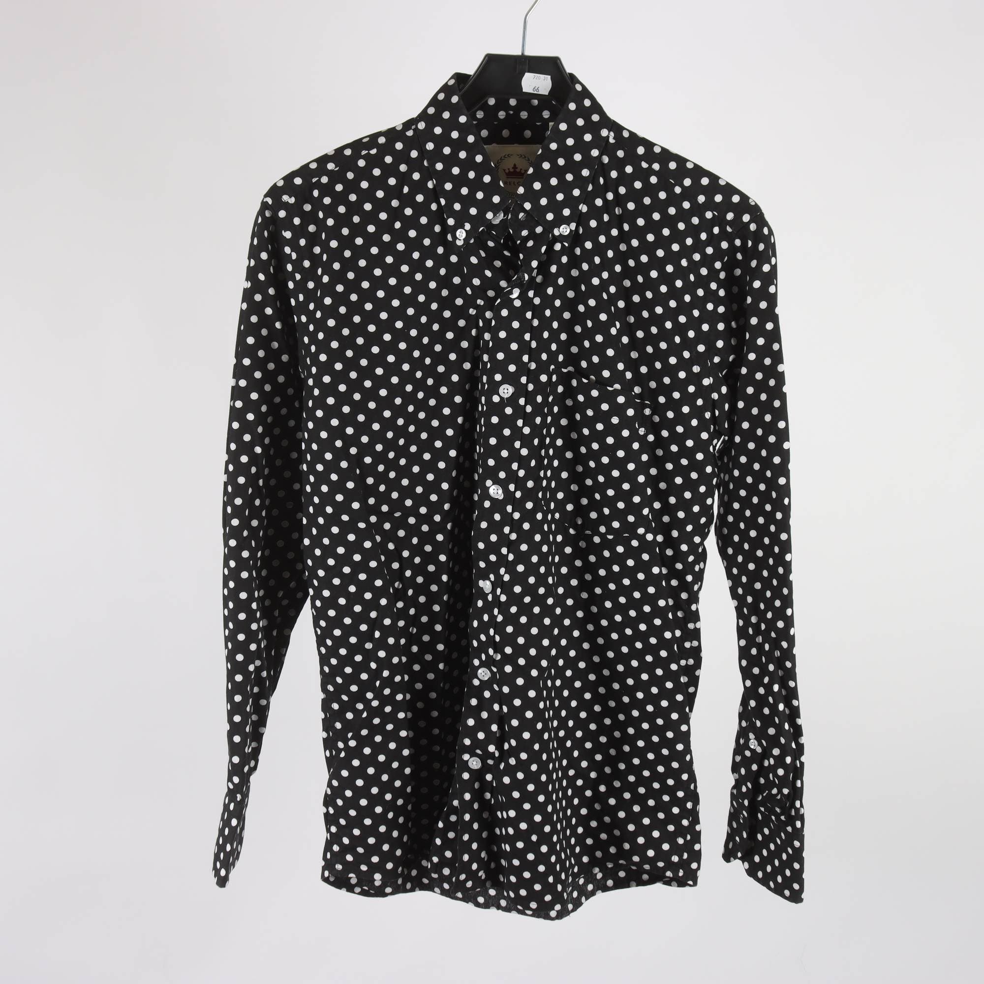 Skjorta 2-pack, Relco London, svart, lila, vit, prickig, stl. M