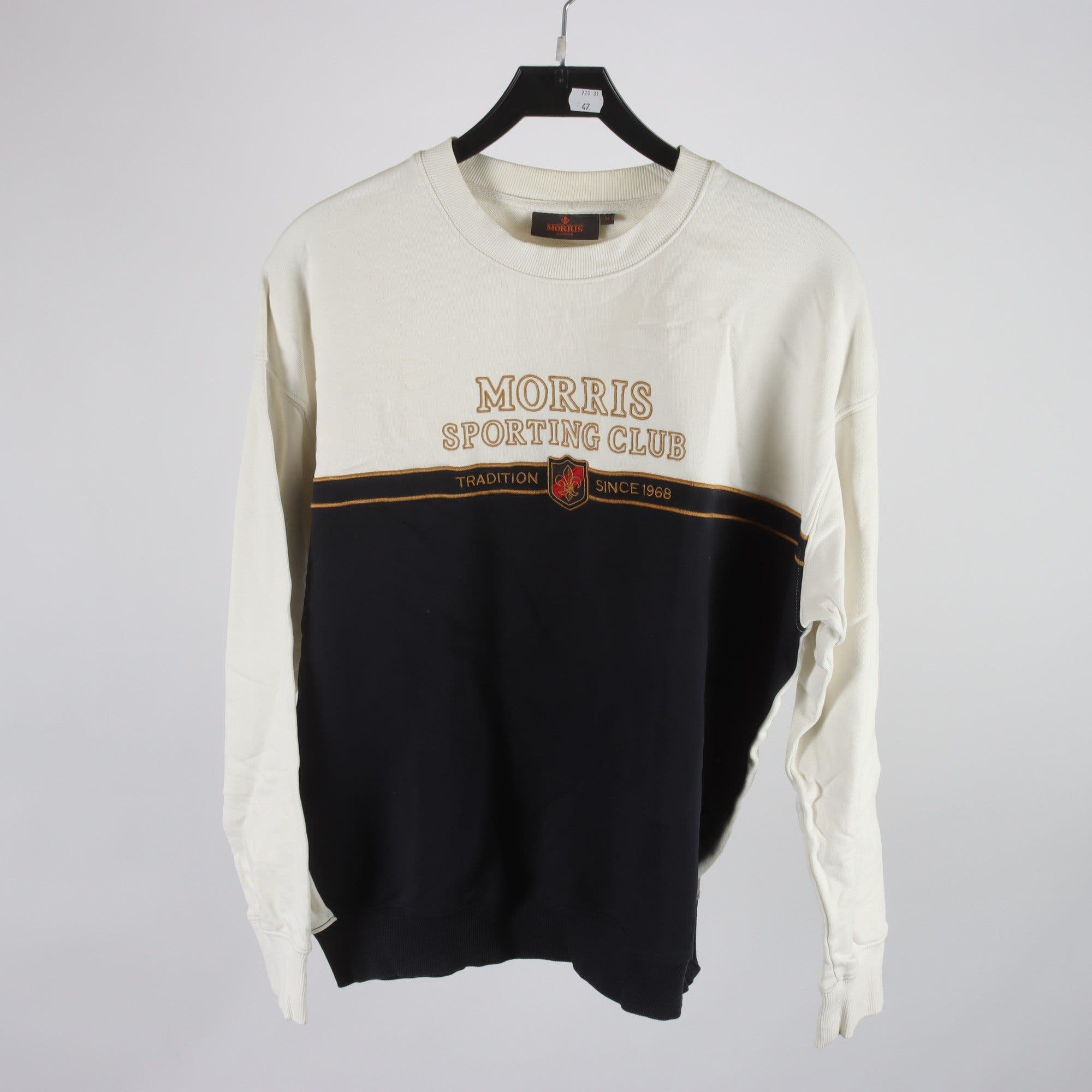 Sweatshirt, Morris, blå, vit, stl. M