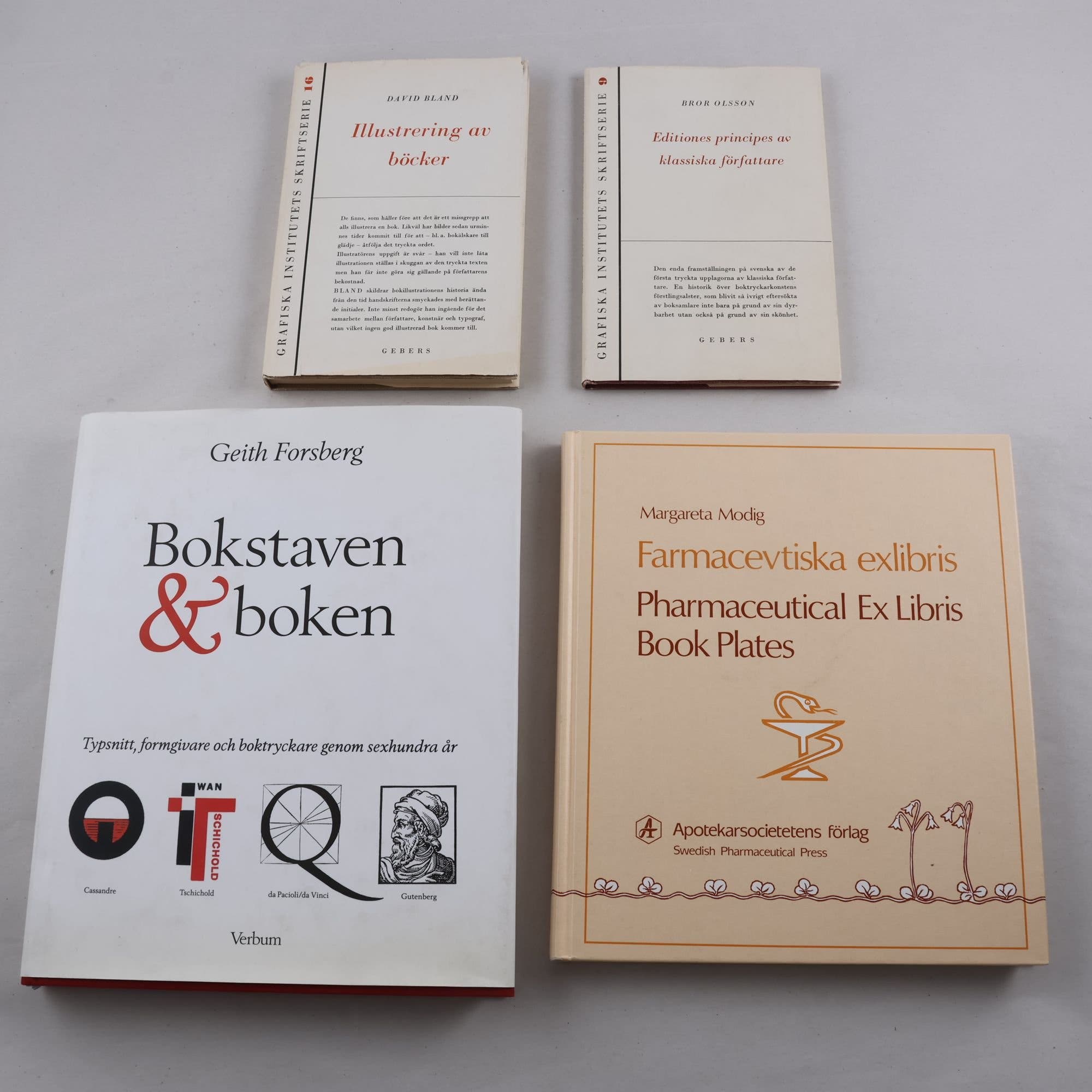 Bokhistoria & bokhantverk, bokpaket med 4 volymer