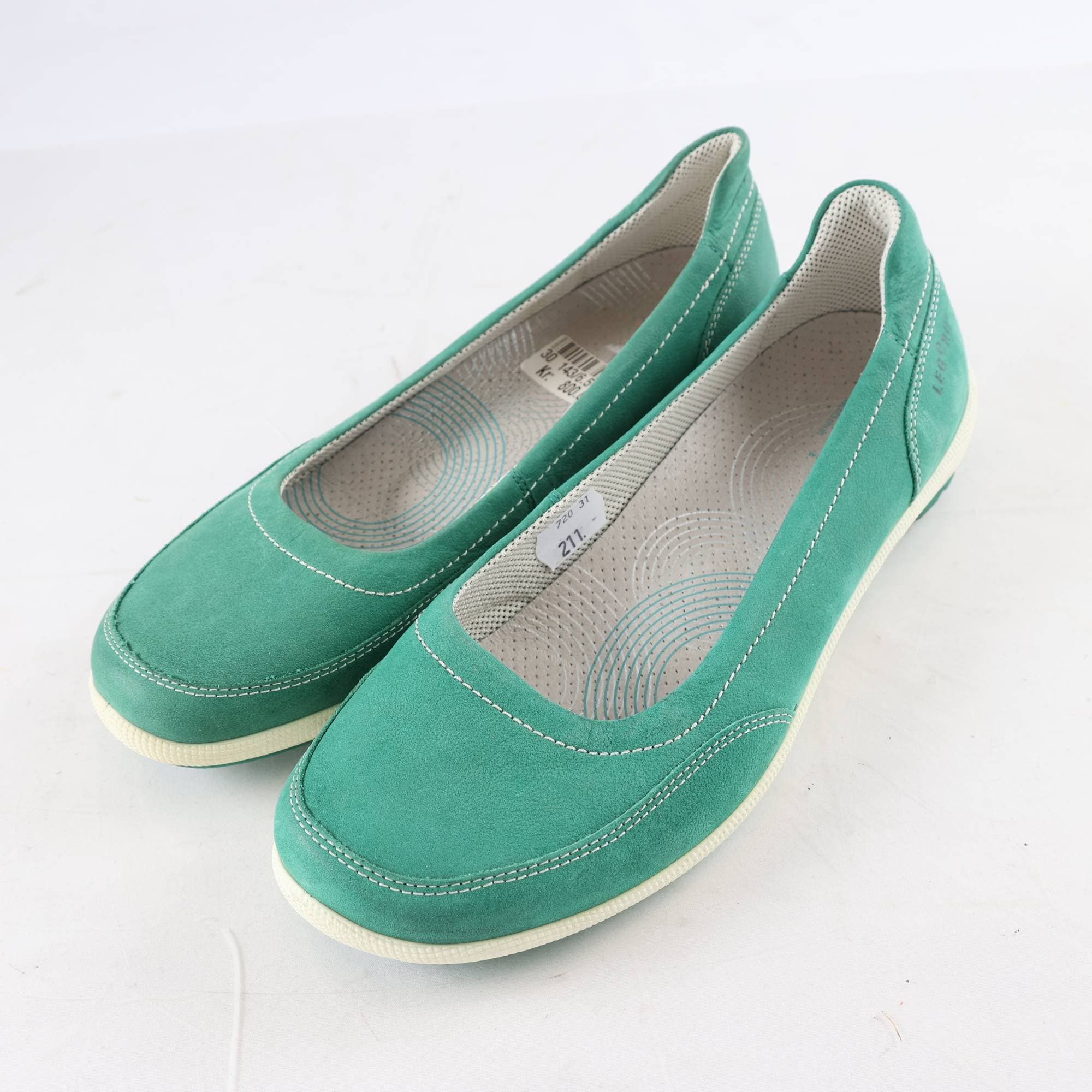 Skor, Legero, grön, stl. 6½ (39)