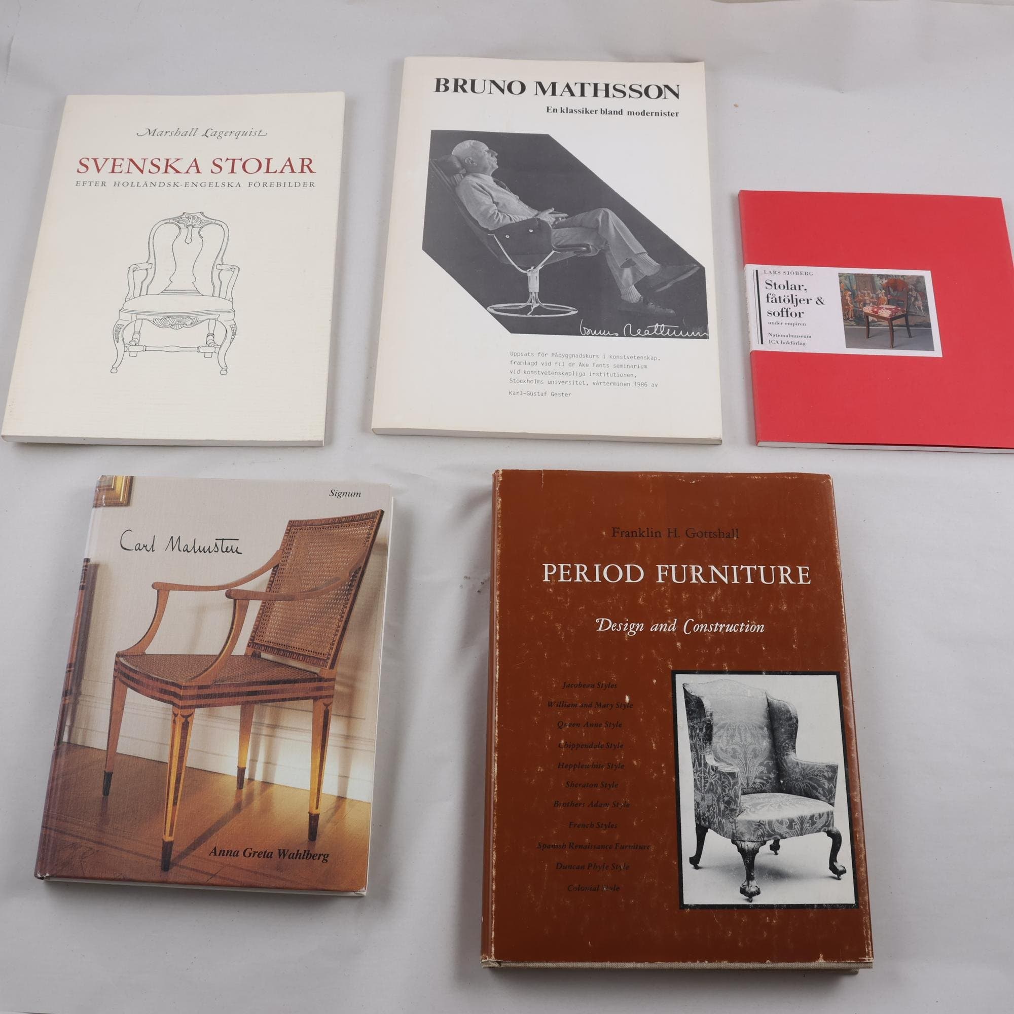 Möbeldesign, bokpaket med 5 volymer