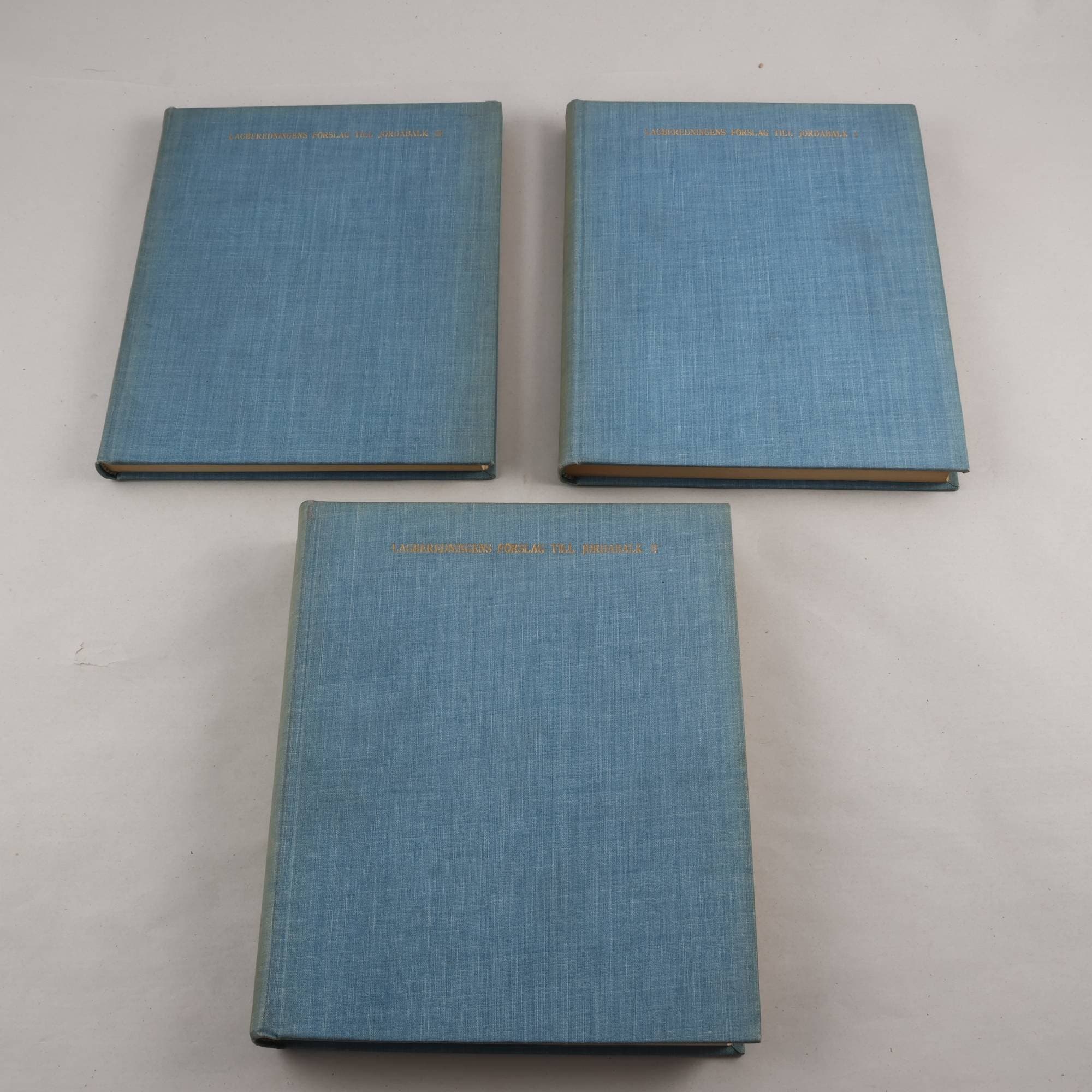 Lagberedningens förslag till jordabalk, Vol. I-III (1905-1909)