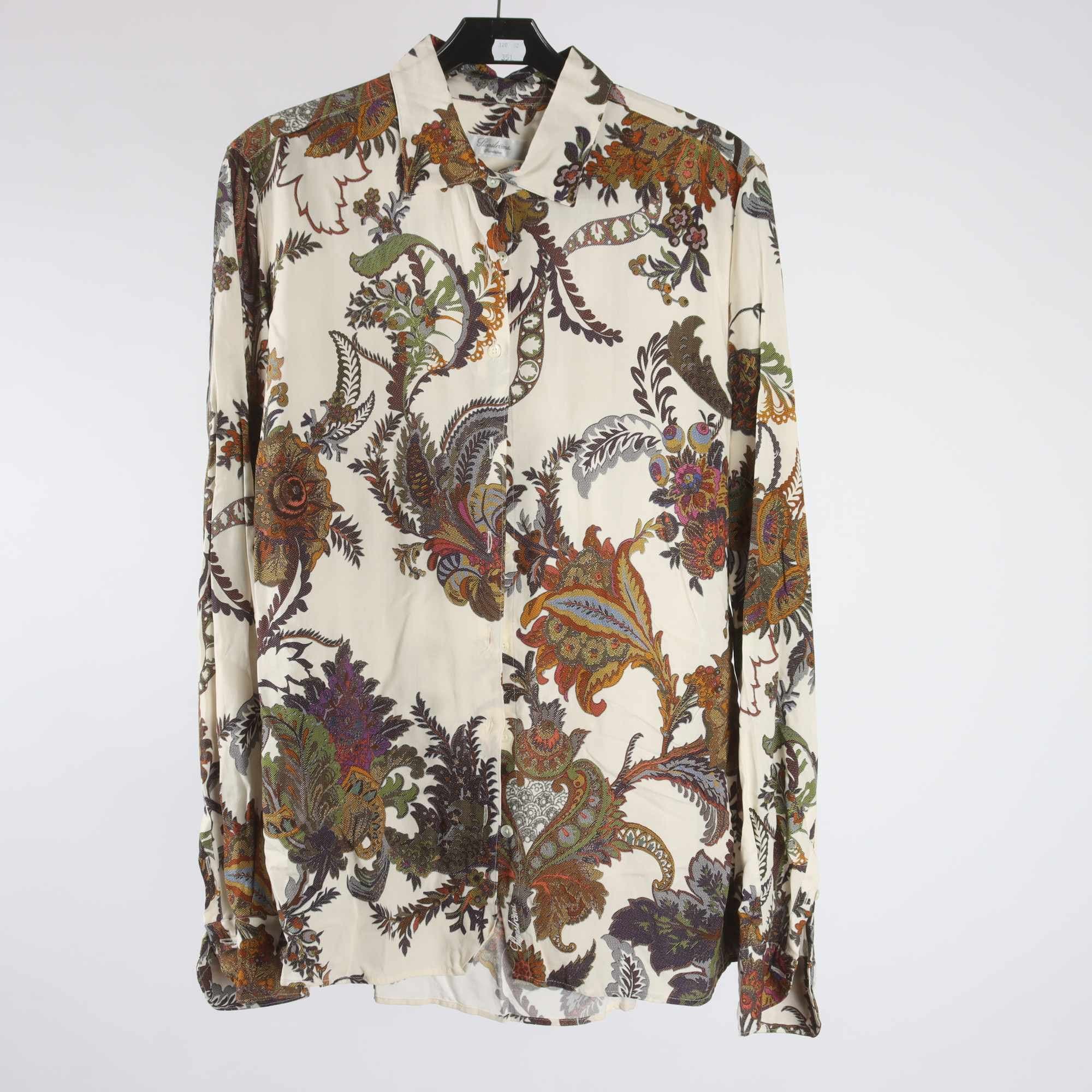 Blus, Stenströms, beige, mönstrad, stl. 40.