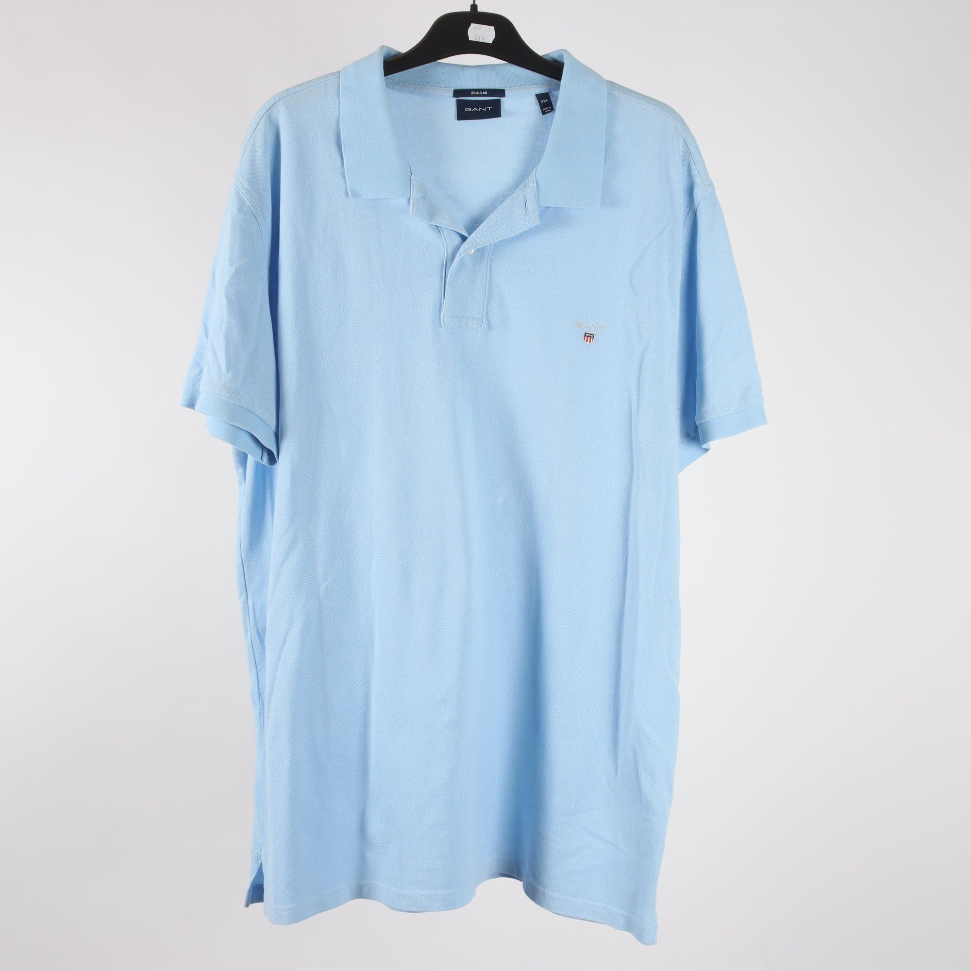 Piké, Gant, blå, stl. 2XL.