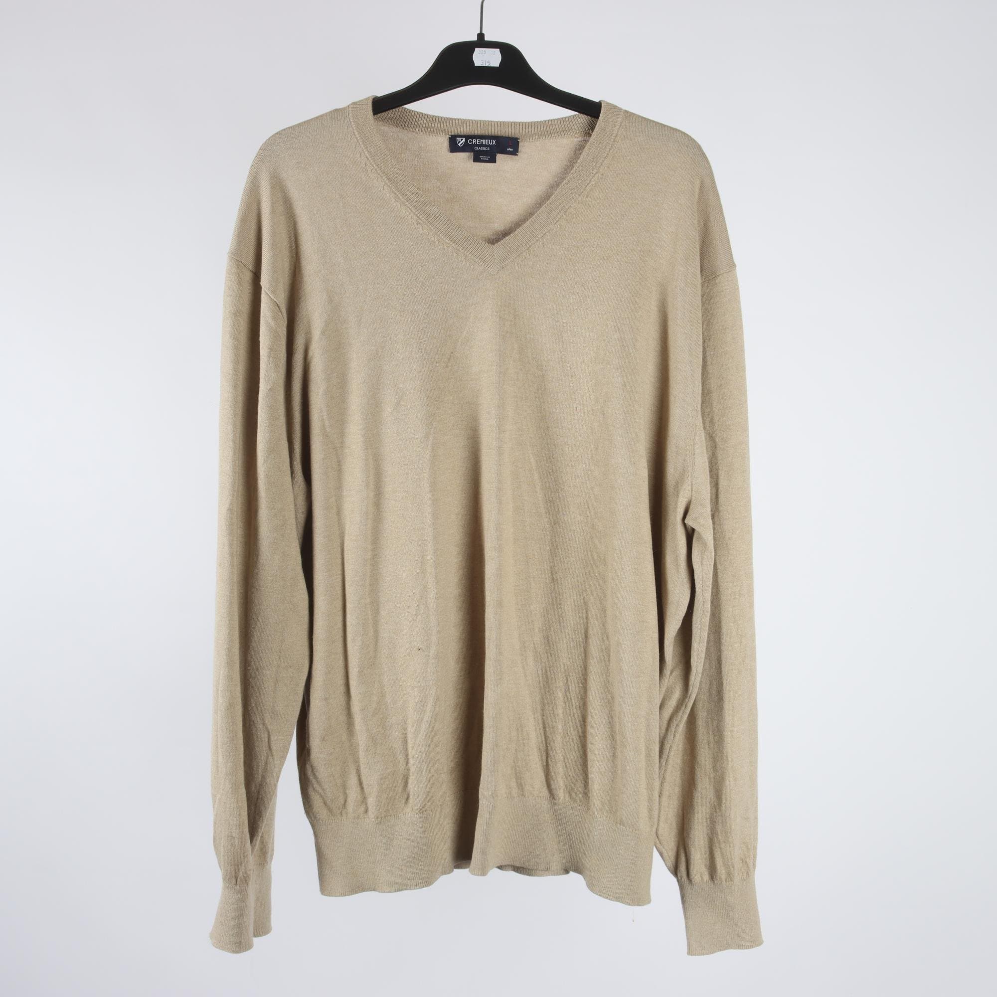 Tröja, Cremieux, beige, bomull, silke, stl. L.