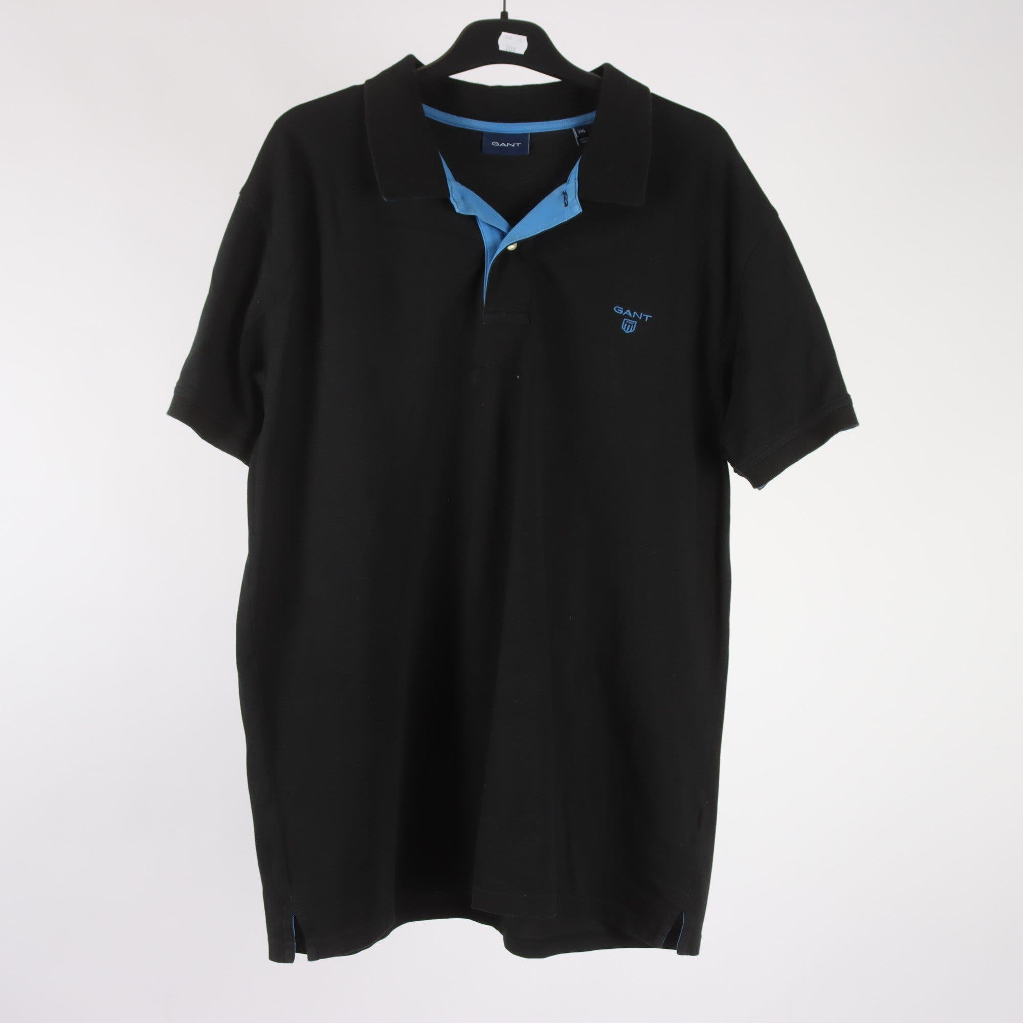 Piké, Gant, svart, stl. 2XL.