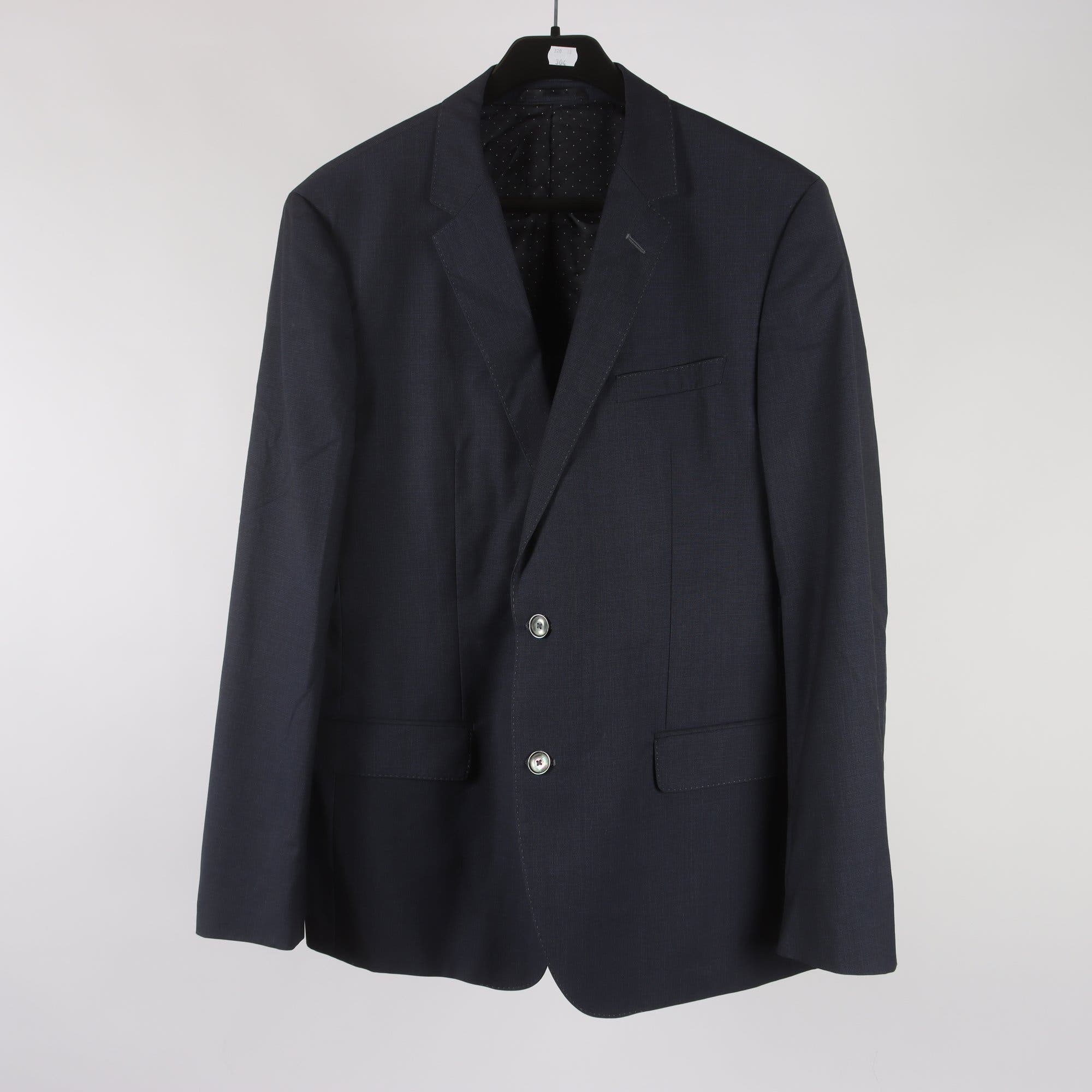 Kavaj, Hugo Boss, blå, 100% ull, stl. 52.