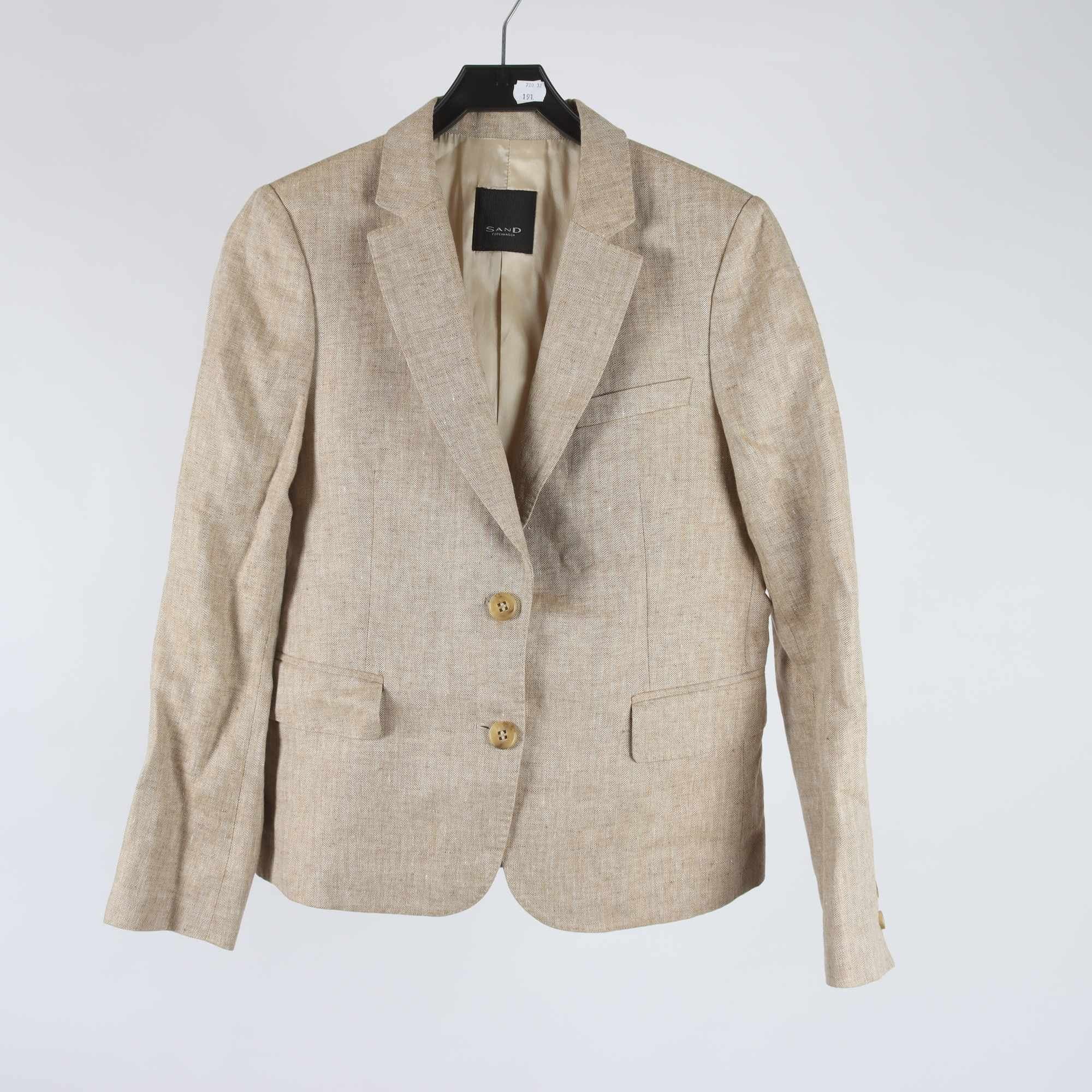 Kavaj, Sand, beige, 100% linne, stl. 38