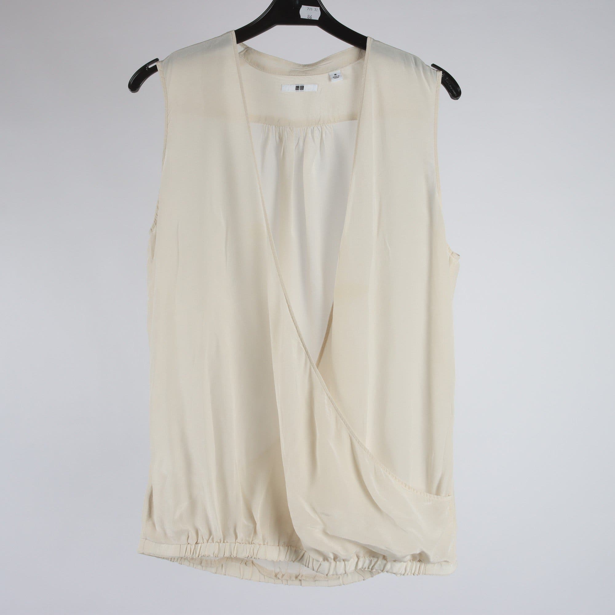 Linne, Uniqlo, benvit, 100% silke, stl. M
