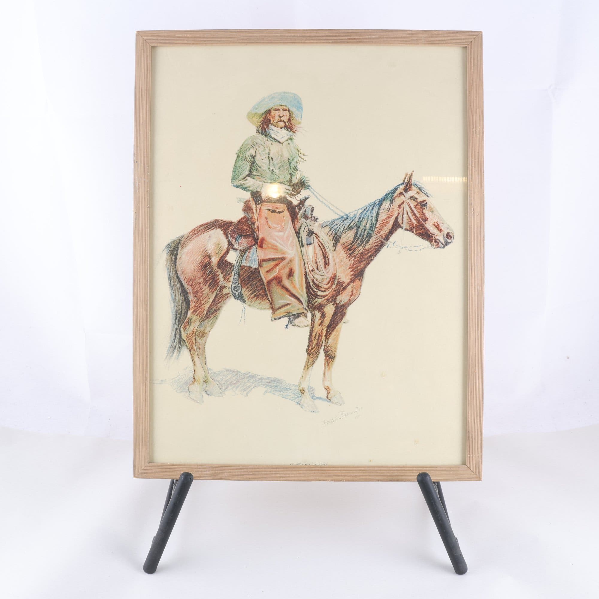 Konsttryck, Frederic Remington, Penn Prints, New York, 2 st. Endast avhämtning.