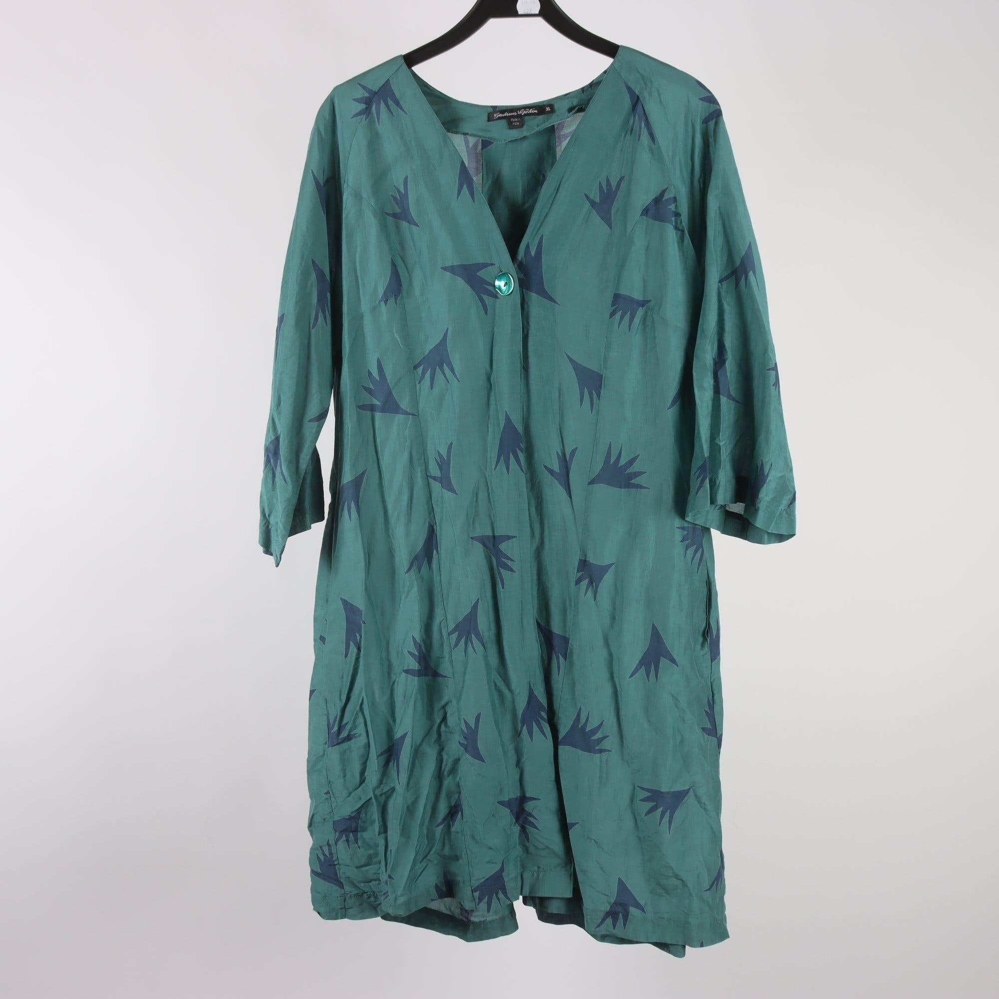Jacka, Gudrun Sjödén, grön, blå, 30% silke, stl. XL.