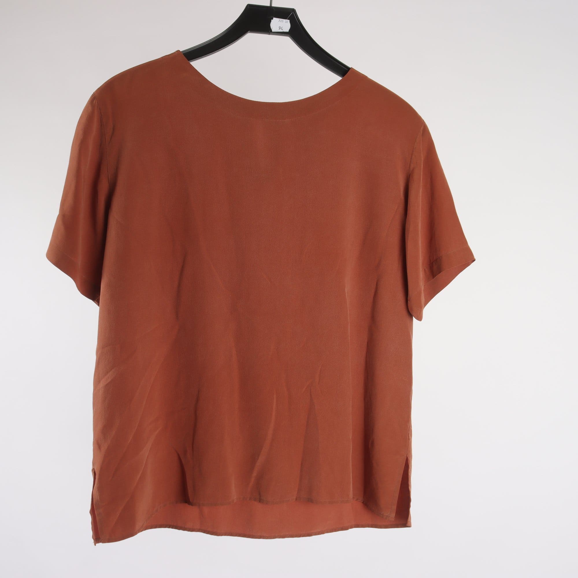 Blus, Art of silk, brun, 100% silke, stl. M
