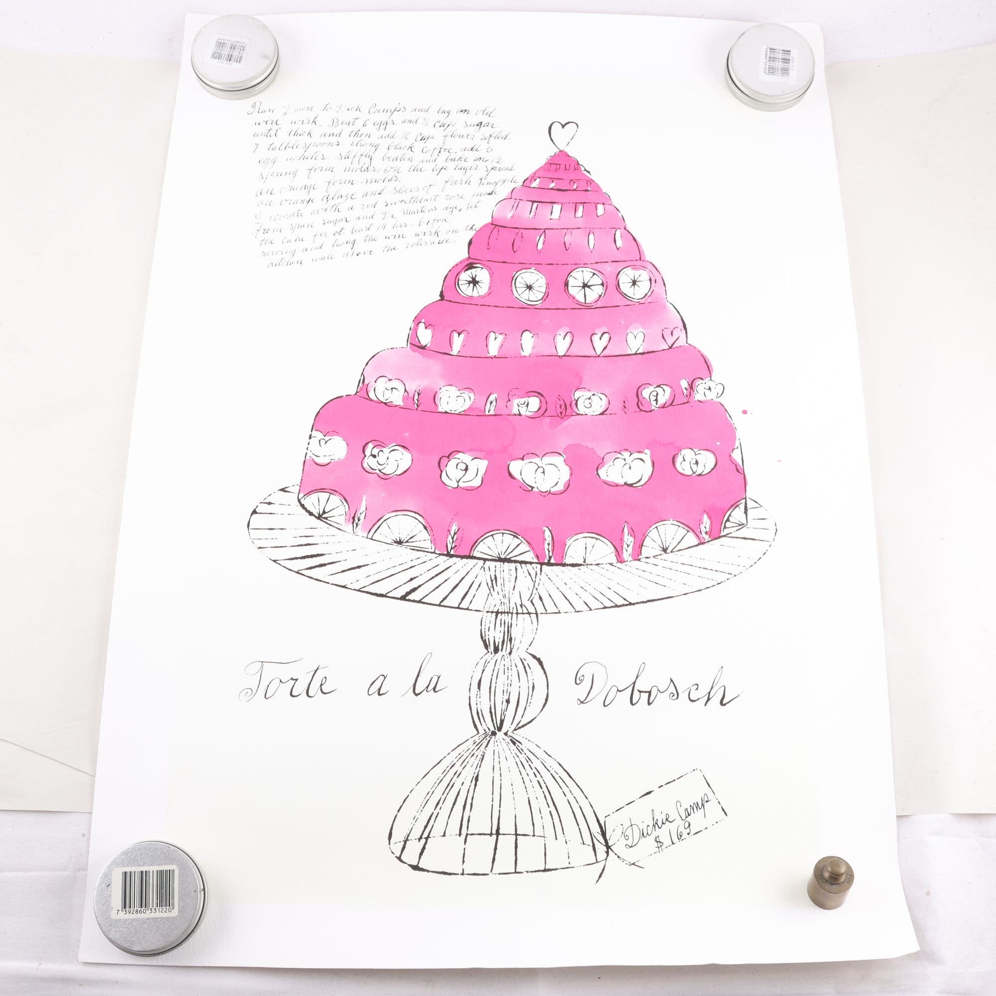 Konsttryck, oinramad, Torte a la Dobosch, Andy Warhol. Samfraktas ej.