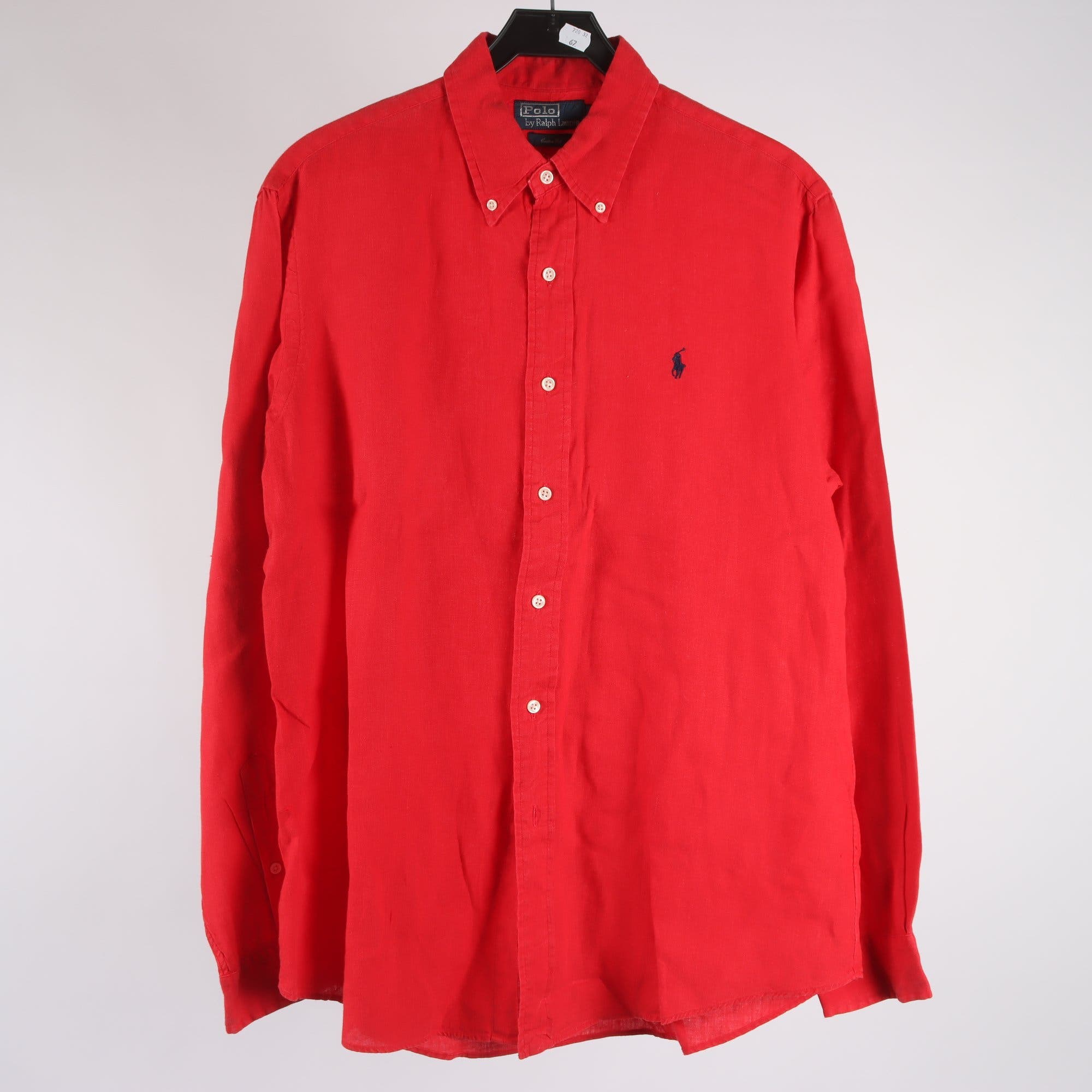 Skjorta, Polo Ralph Lauren, röd, 100% linne, stl. L