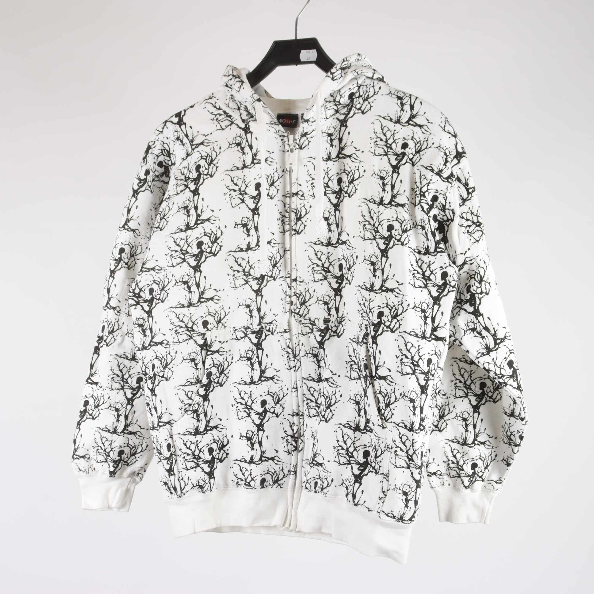Hoodie, Goths, vit, svart, stl. M