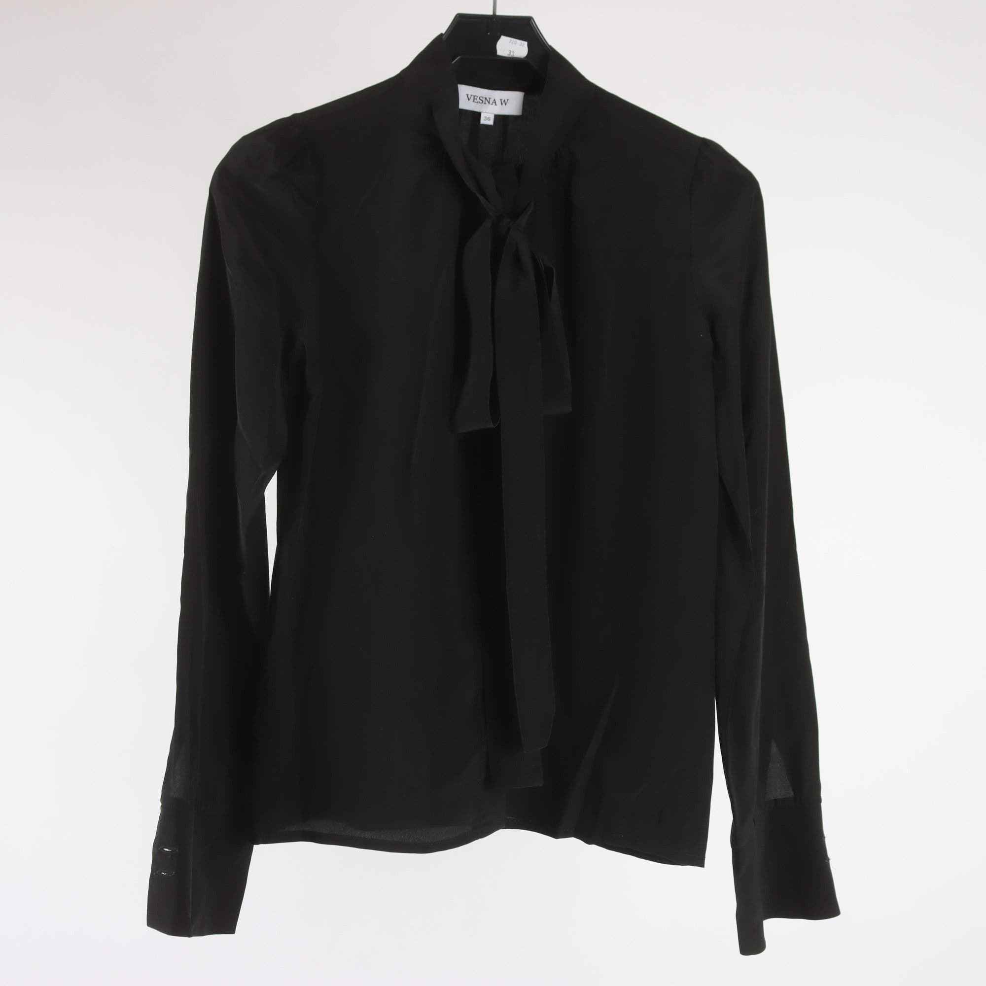 Blus, Vesna, svart, 100% silke, stl. 36