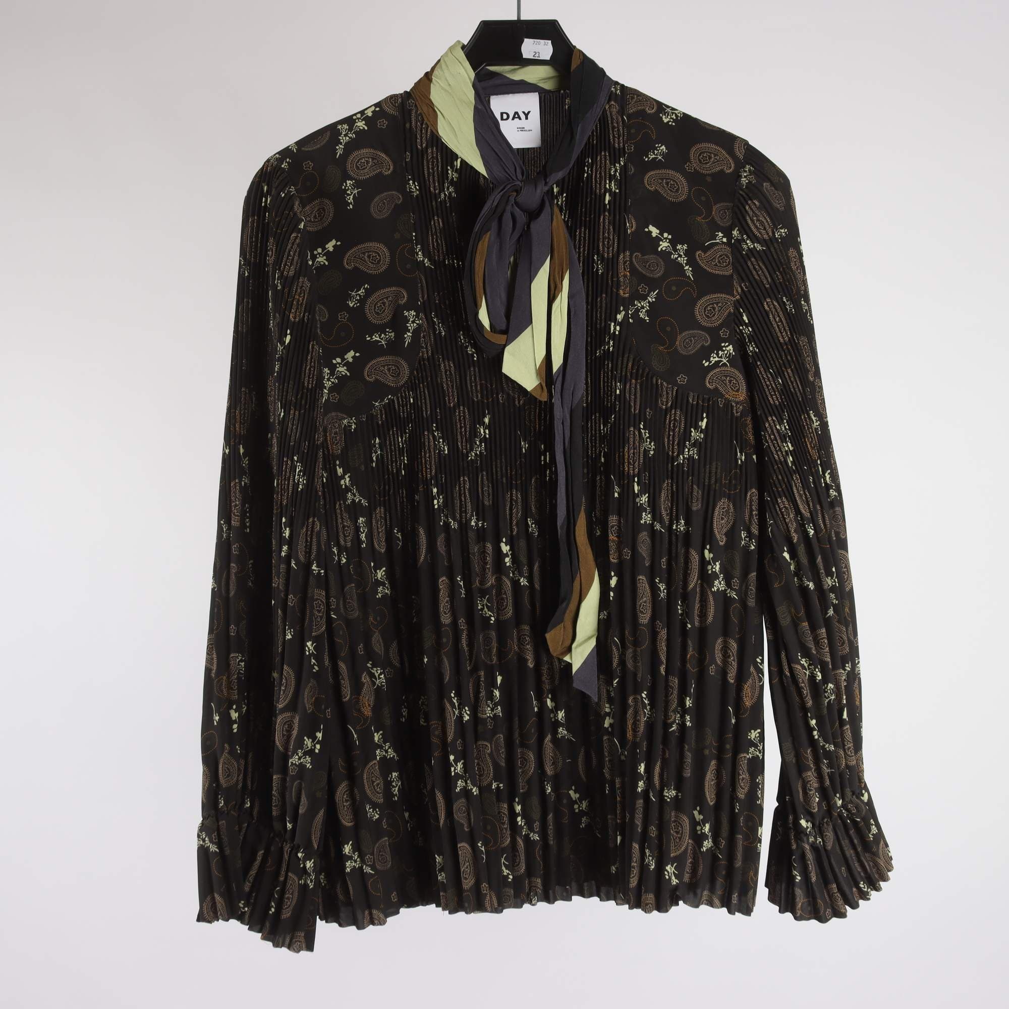 Blus, Day Birger et Mikkelsen, svart, mönstrad, stl. 36
