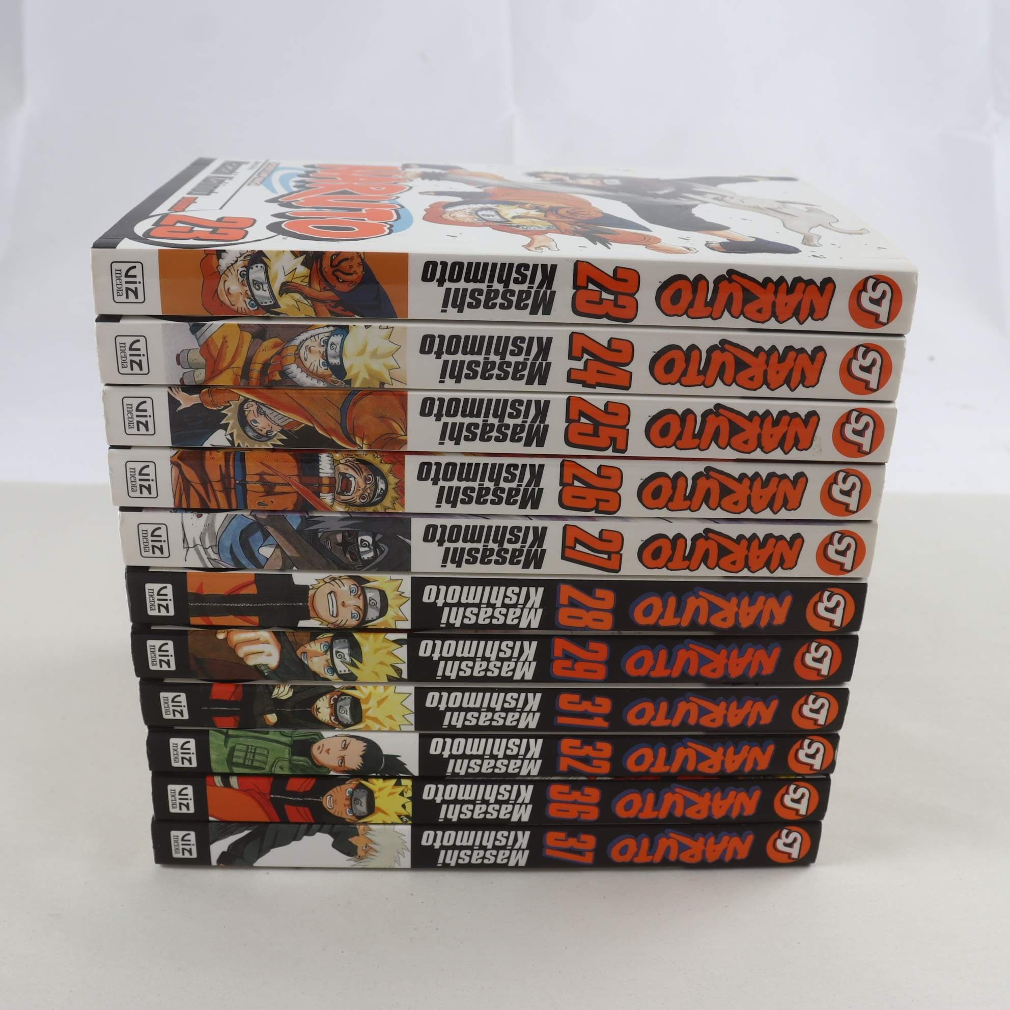 Masashi Kishimoto, Naruto, Vol. 23-29 + Vol. 31-32 + Vol. 36-37. Samfraktas ej