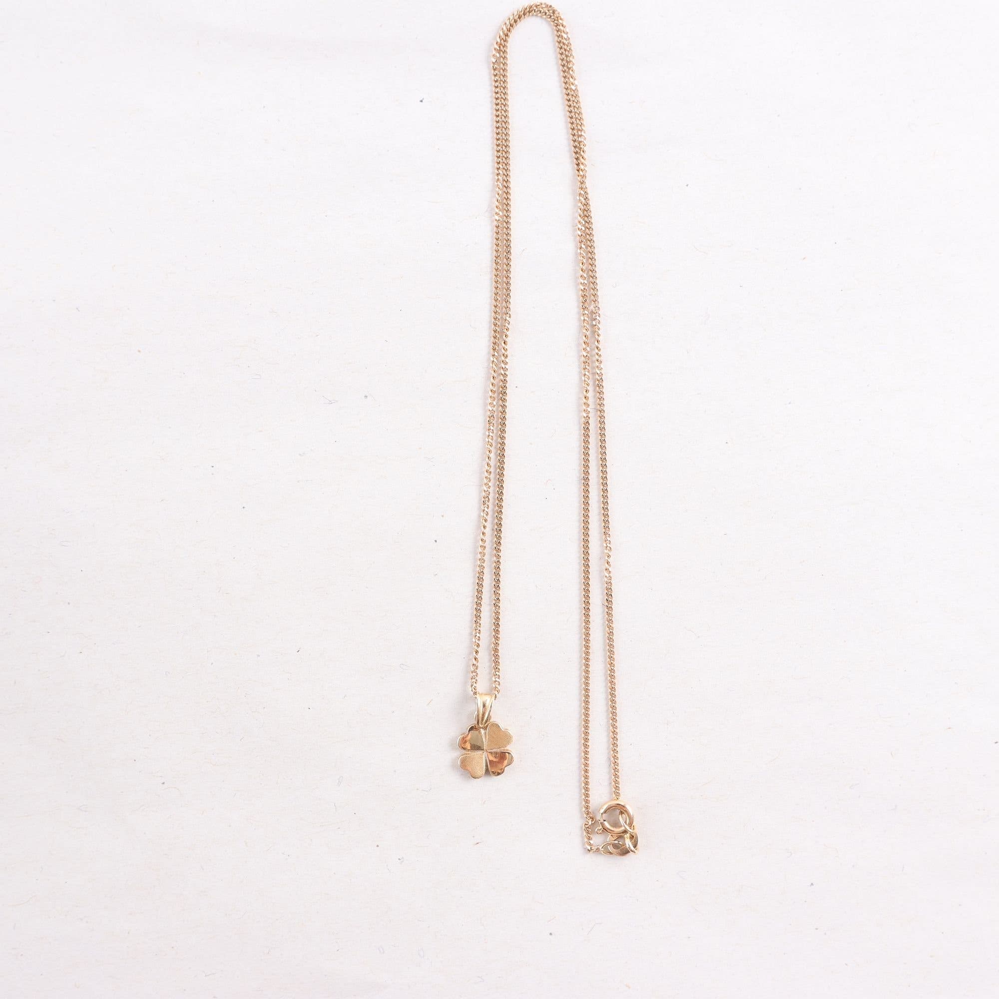 Halsband, guld 18K, fyrklöver