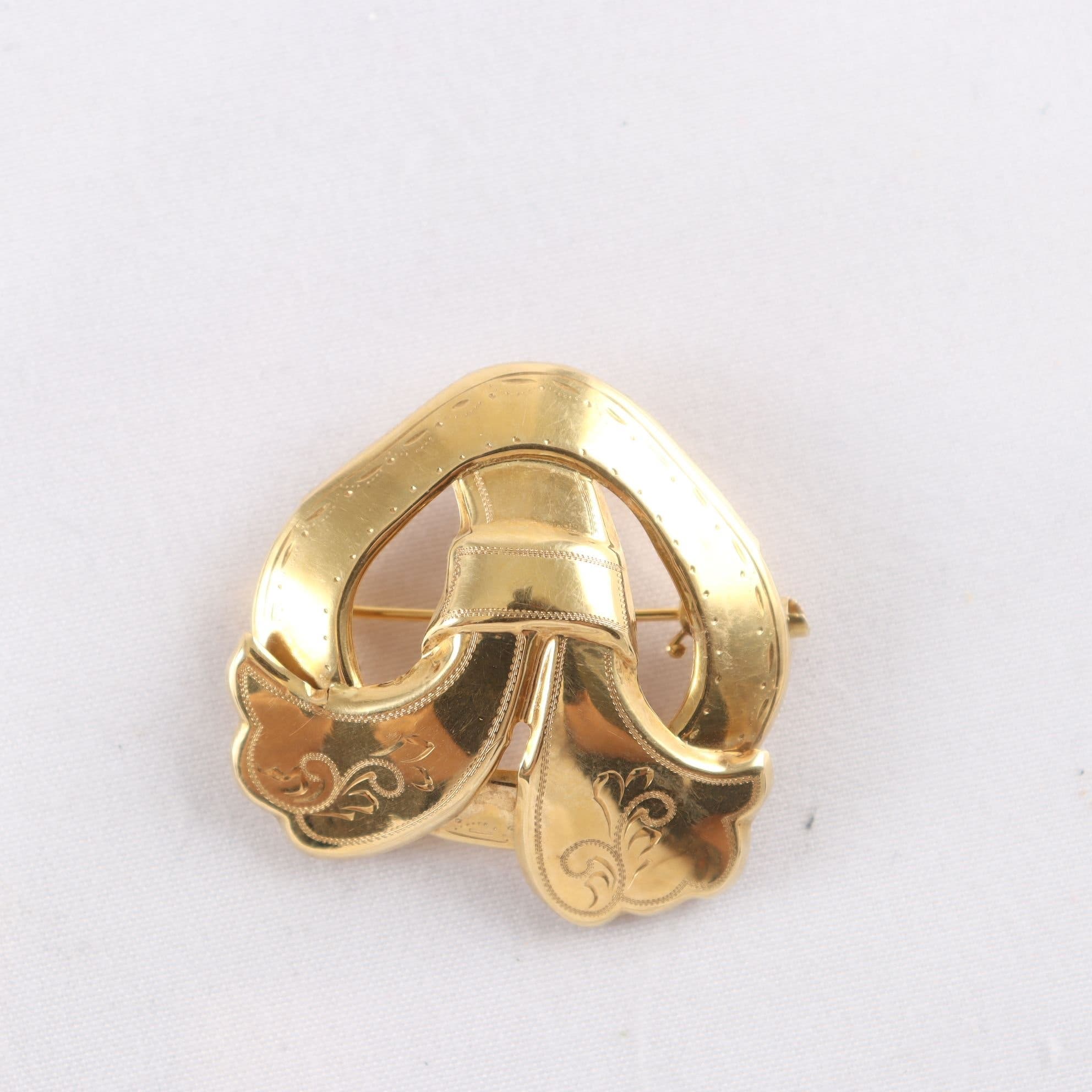 Brosch, guld, 18K