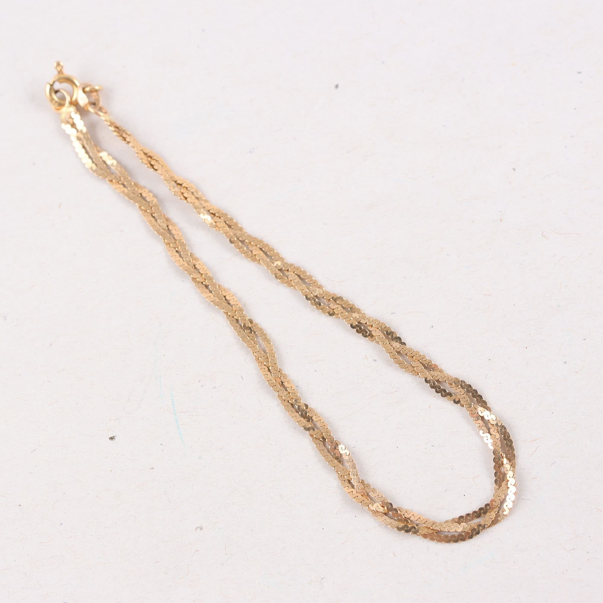 Armband, fiskbensfläta, guld 18k