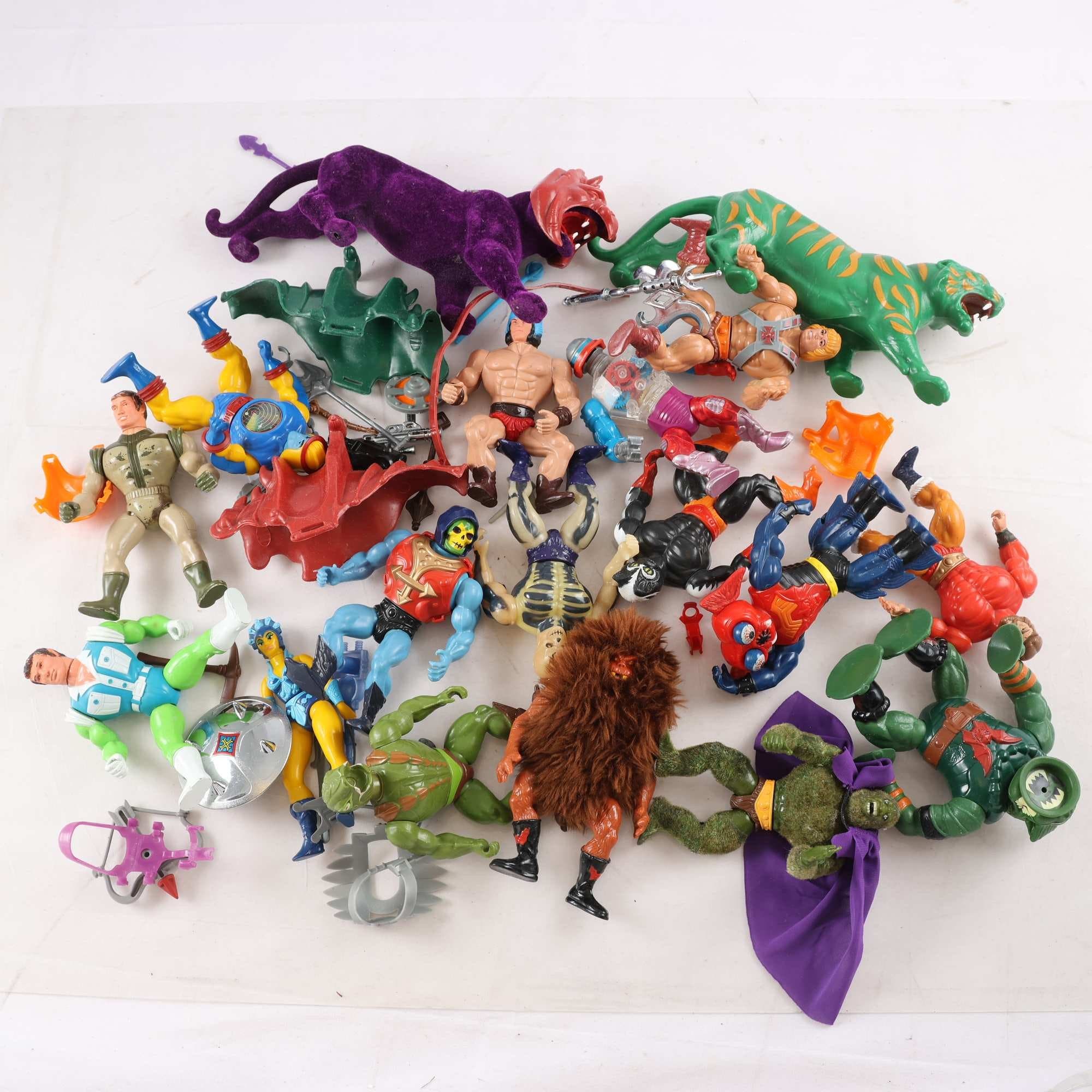 Figurer, He-man,masters, blandat, med tillbehören, retro.