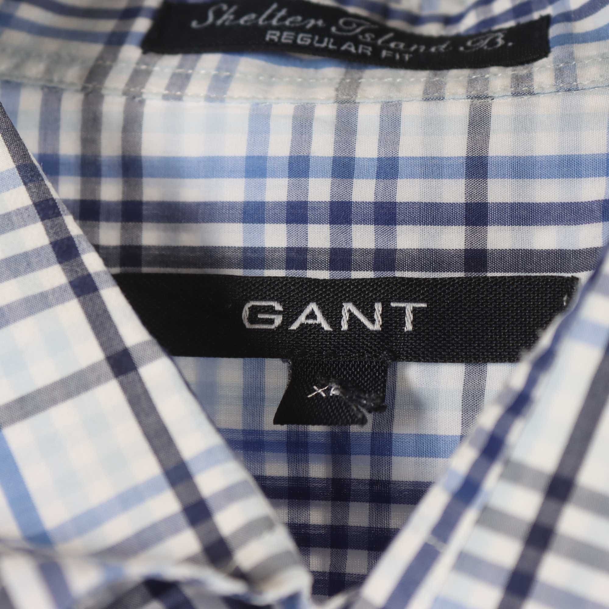 Skjorta, Gant, rutig, blå, stl. XL.