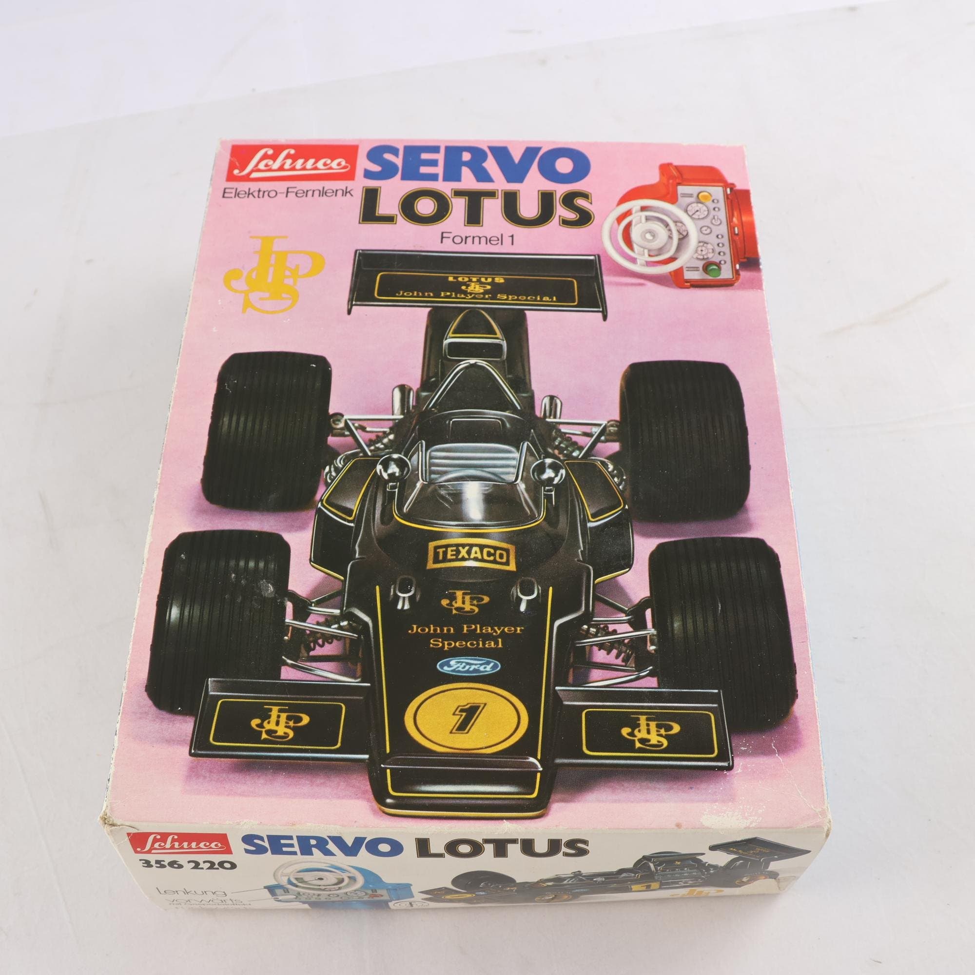 Radiostyrdbil, Servo-lotus,schuco, i org kartong,retro.
