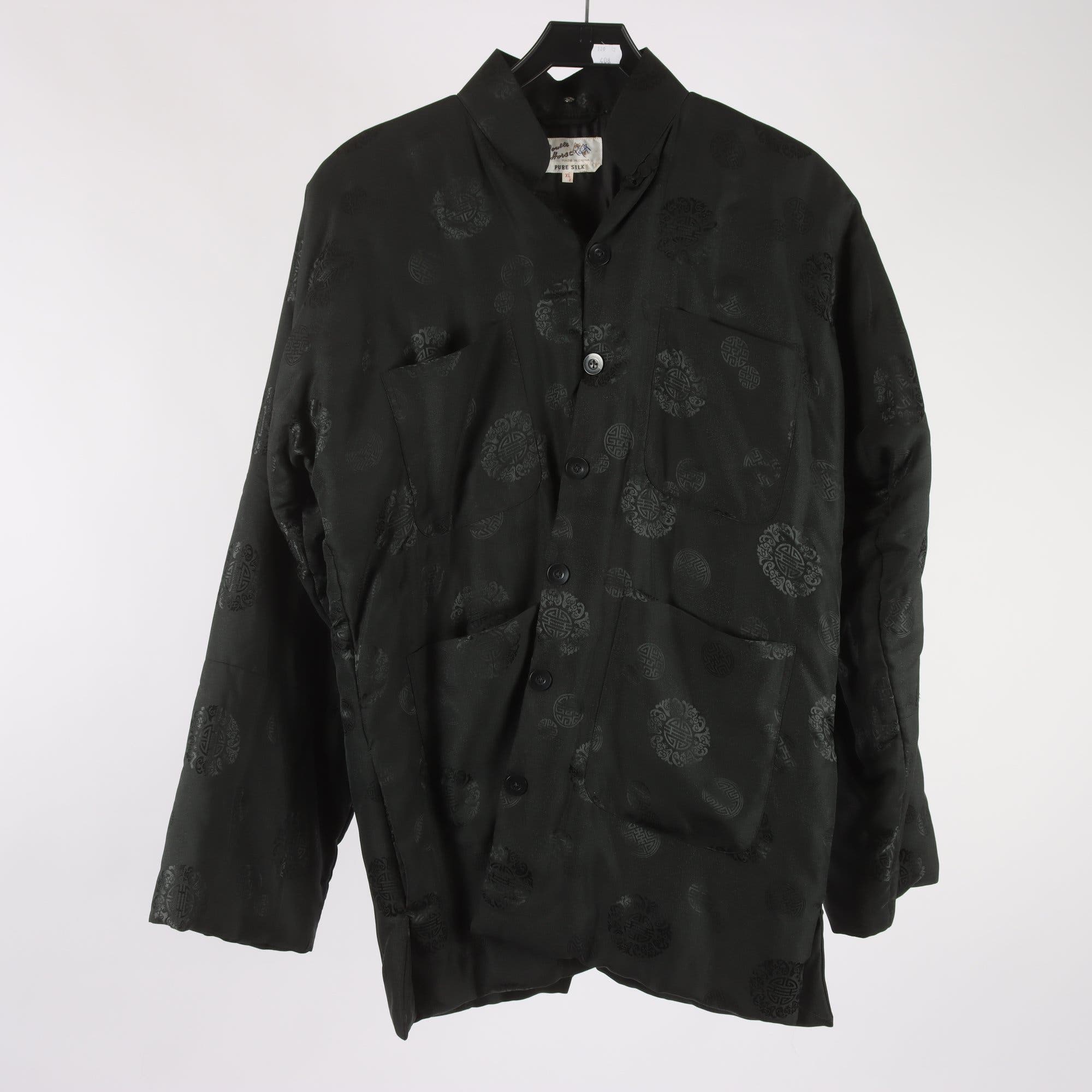 Jacka, Okänd, svart, 100% silke, stl. XL.