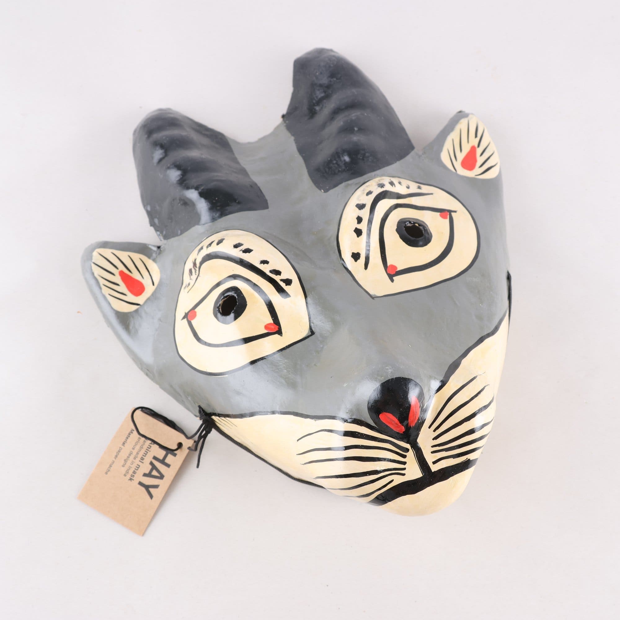 Ansiktsmask, Hay, hjortdjur, Paper maiche.