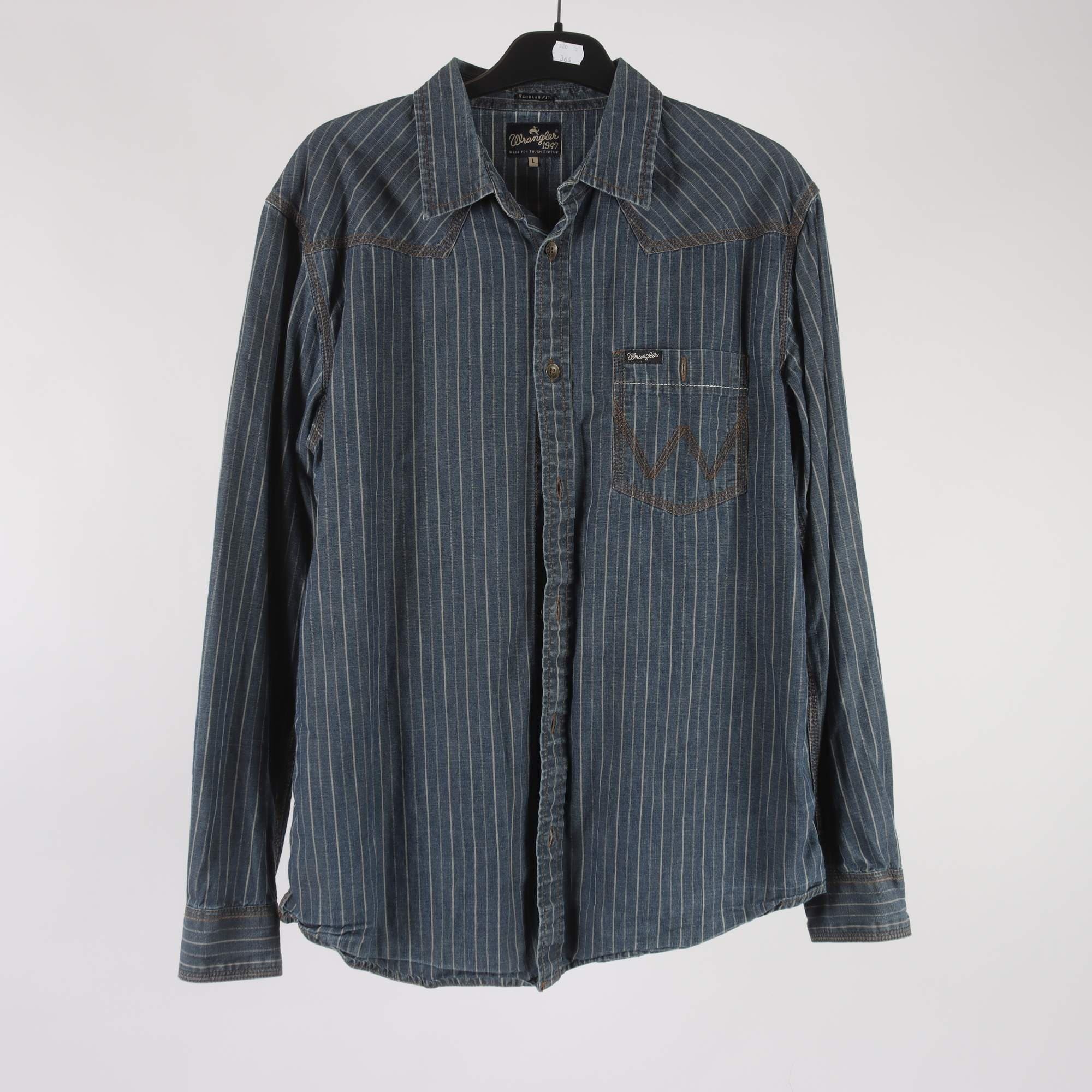 Skjorta, Wrangler, blå, randig, stl. L.