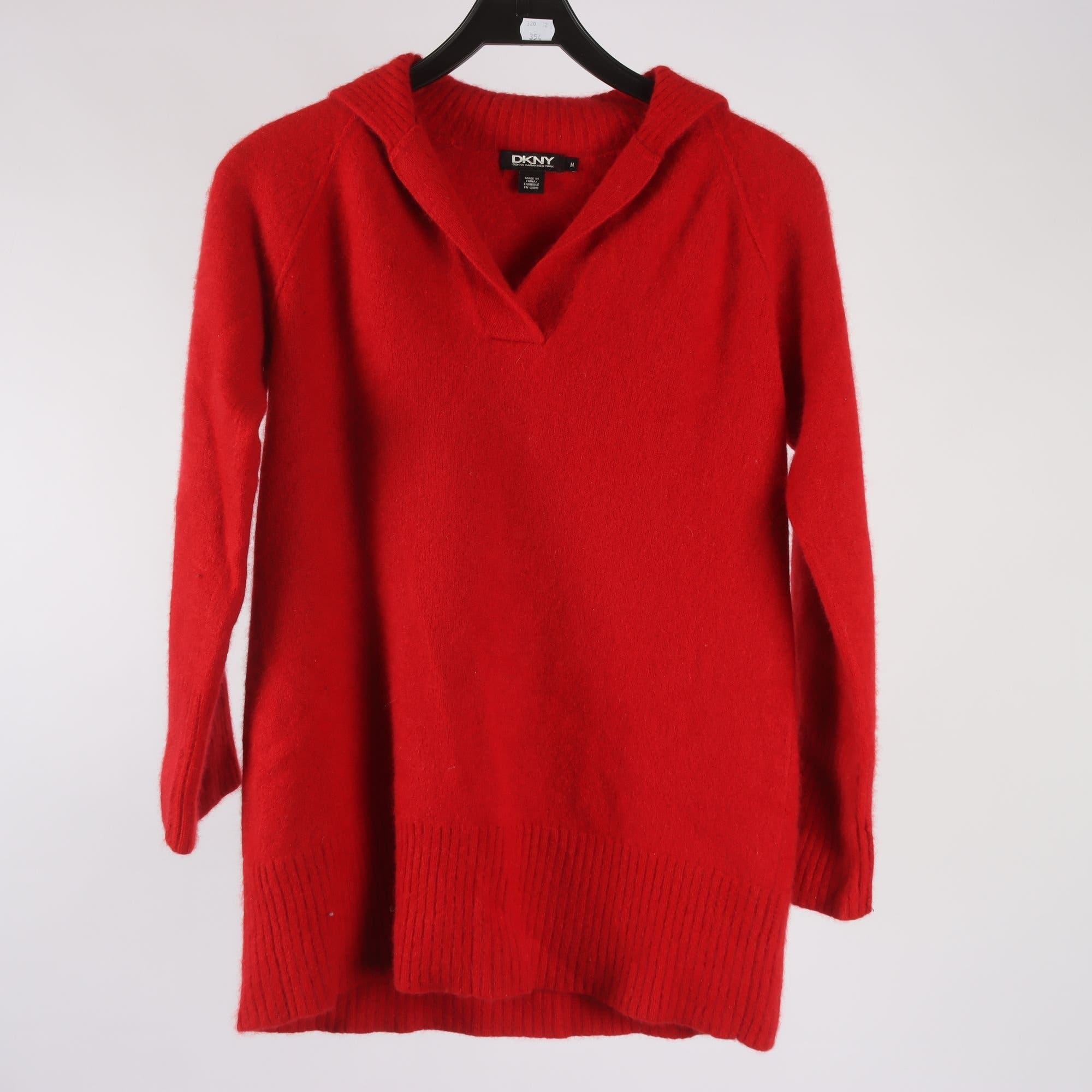 Tröja, DKNY, röd, 100% cashmere, stl. M.