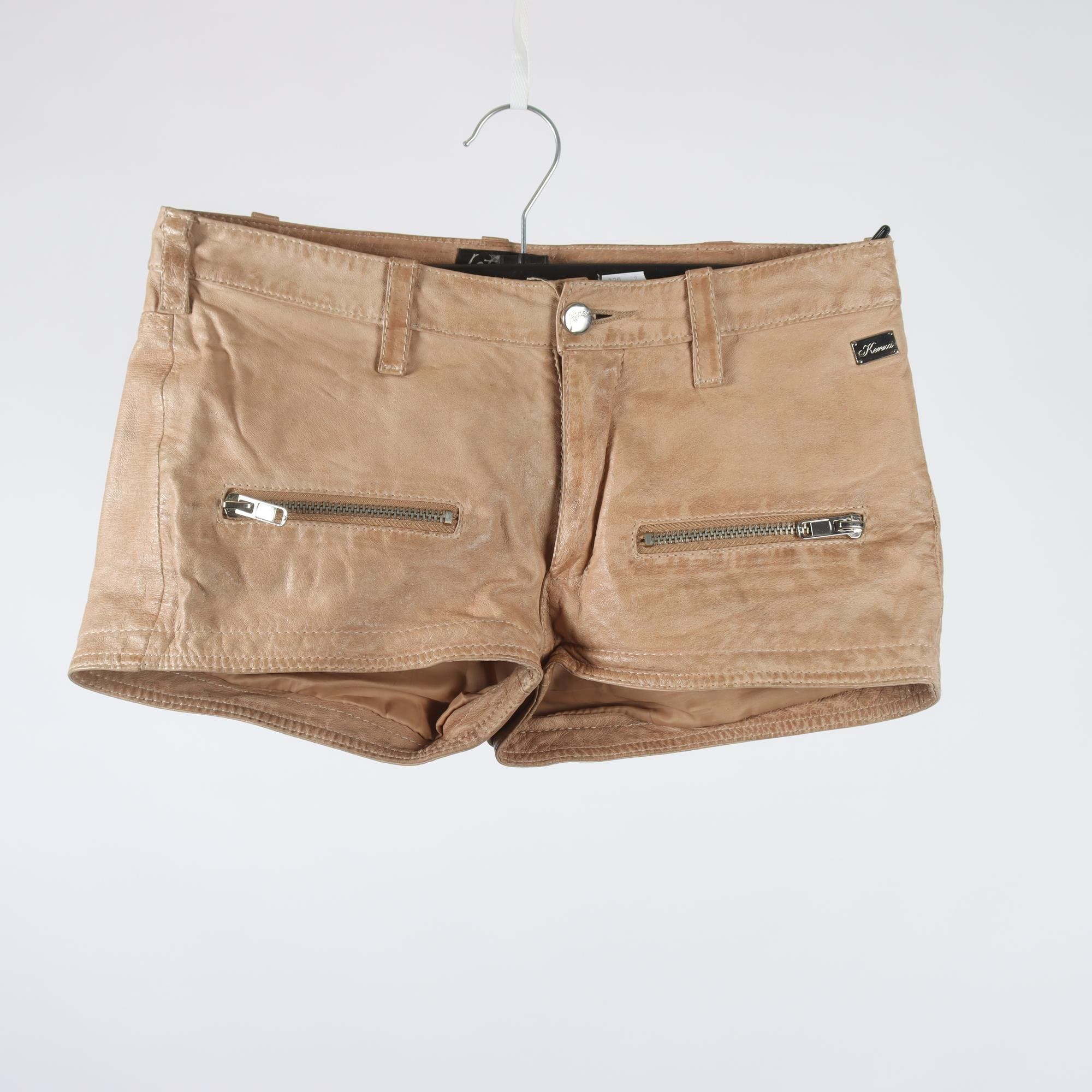 Skinnshorts, Jofama, ljusbrun, stl. 34.