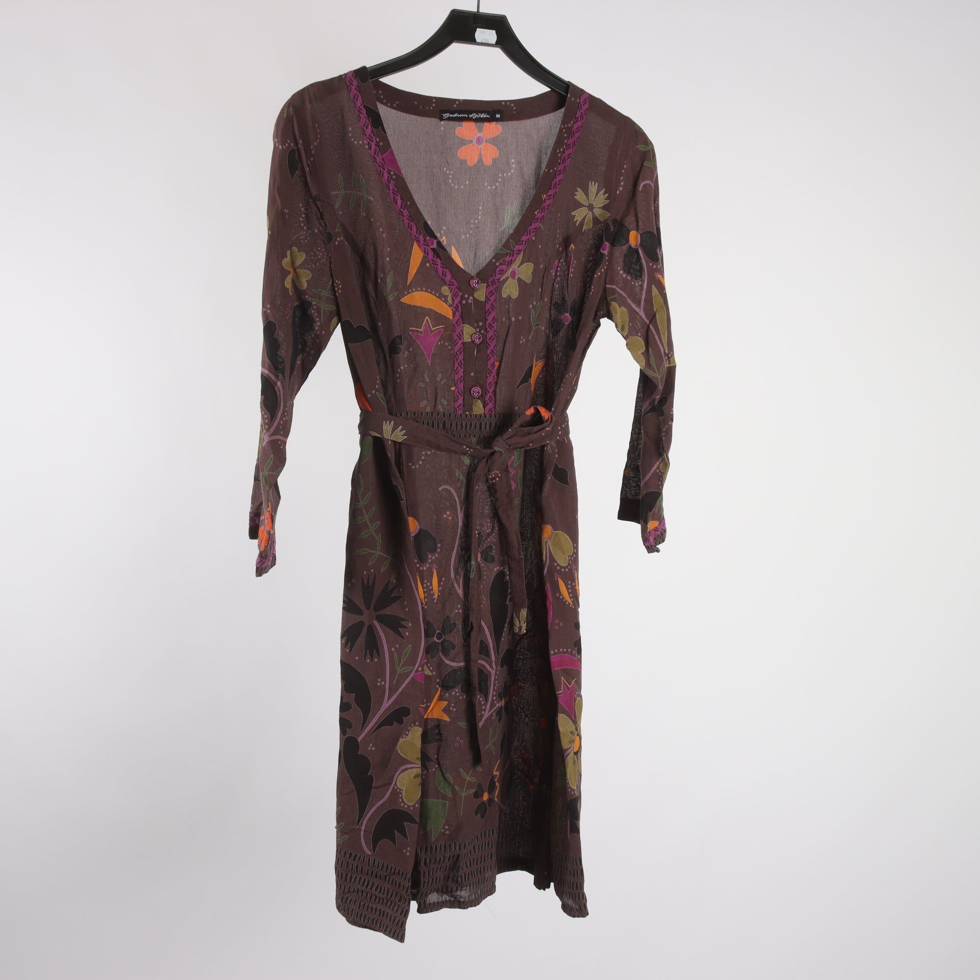 Klänning, Gudrun Sjödén, brun, lila, stl. M.