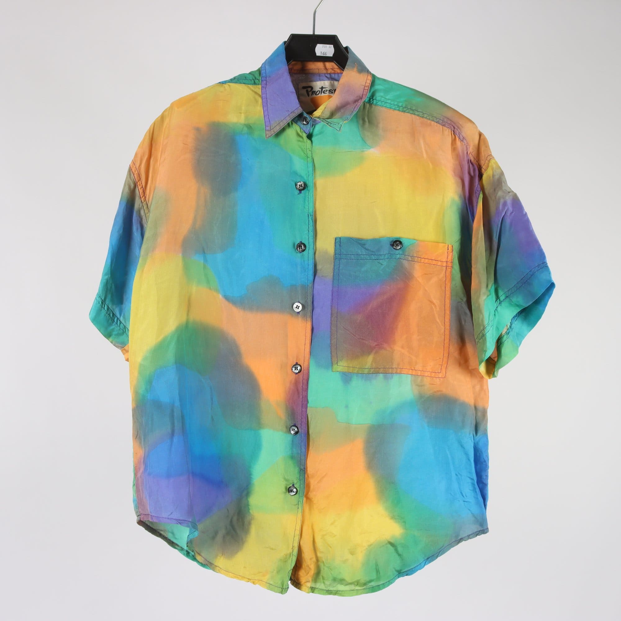 Blus, Protest, multi, 100% silke, stl. M