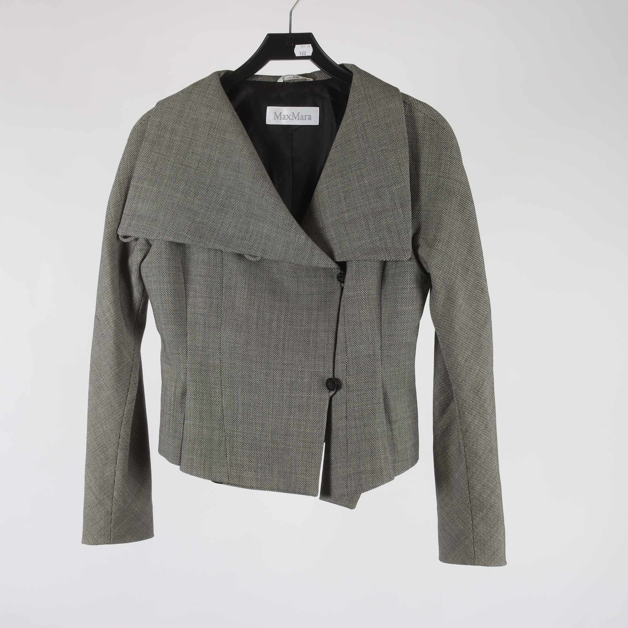 Jacka, MaxMara, grå, svart, stl. 36