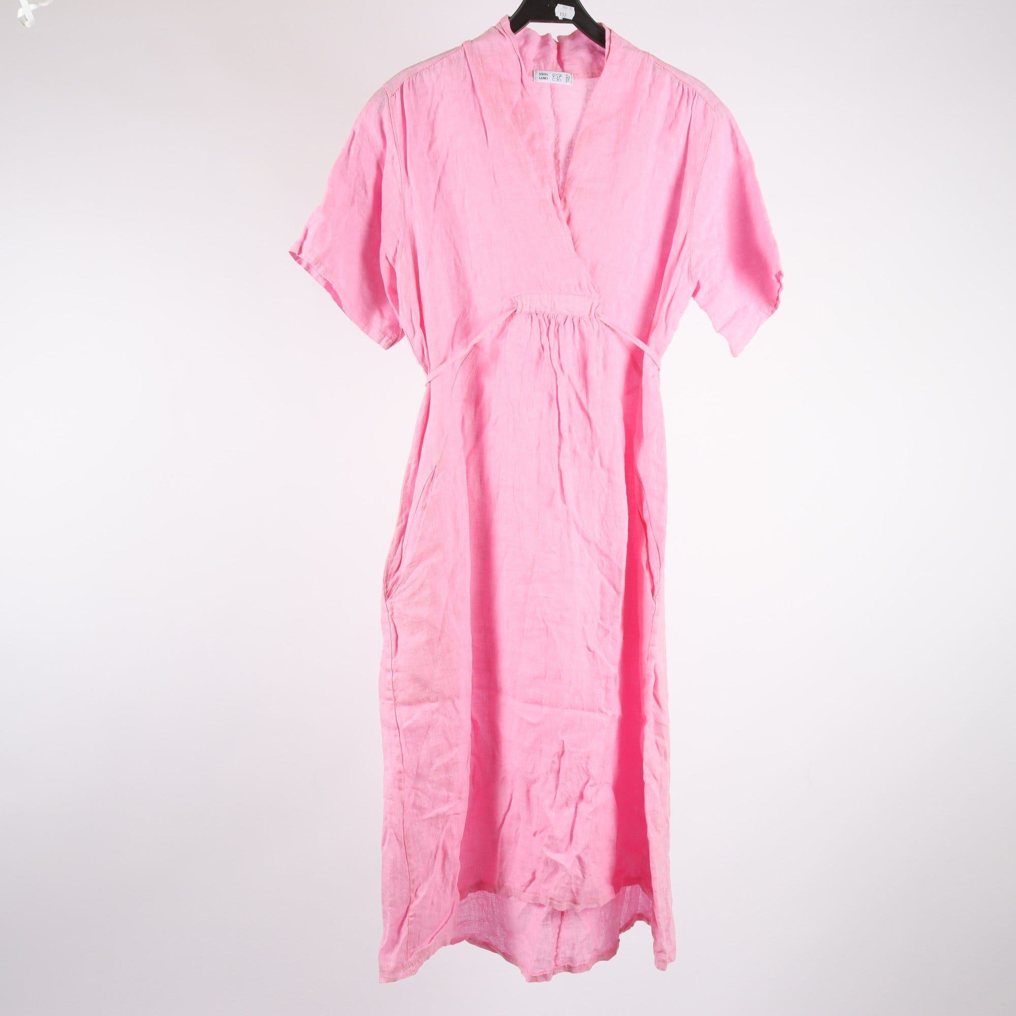 Klänning, Made in Italy, rosa, 100% linne, stl. U