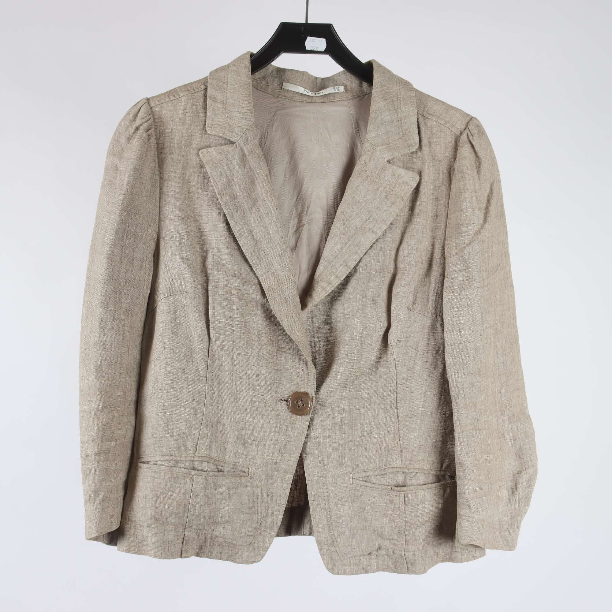Kavaj, Part Two, beige, 100% lin, stl. 38.