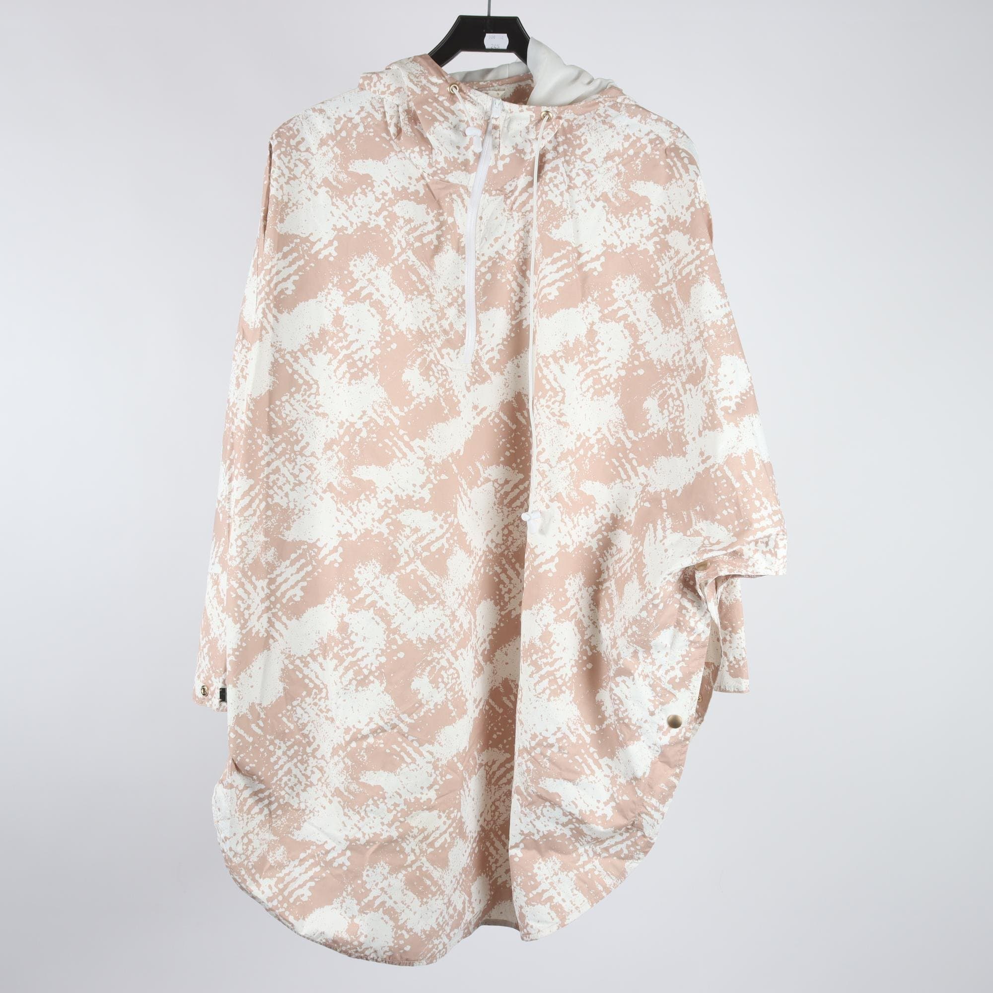 Regnjacka/poncho, vit, beige, stl. one size.