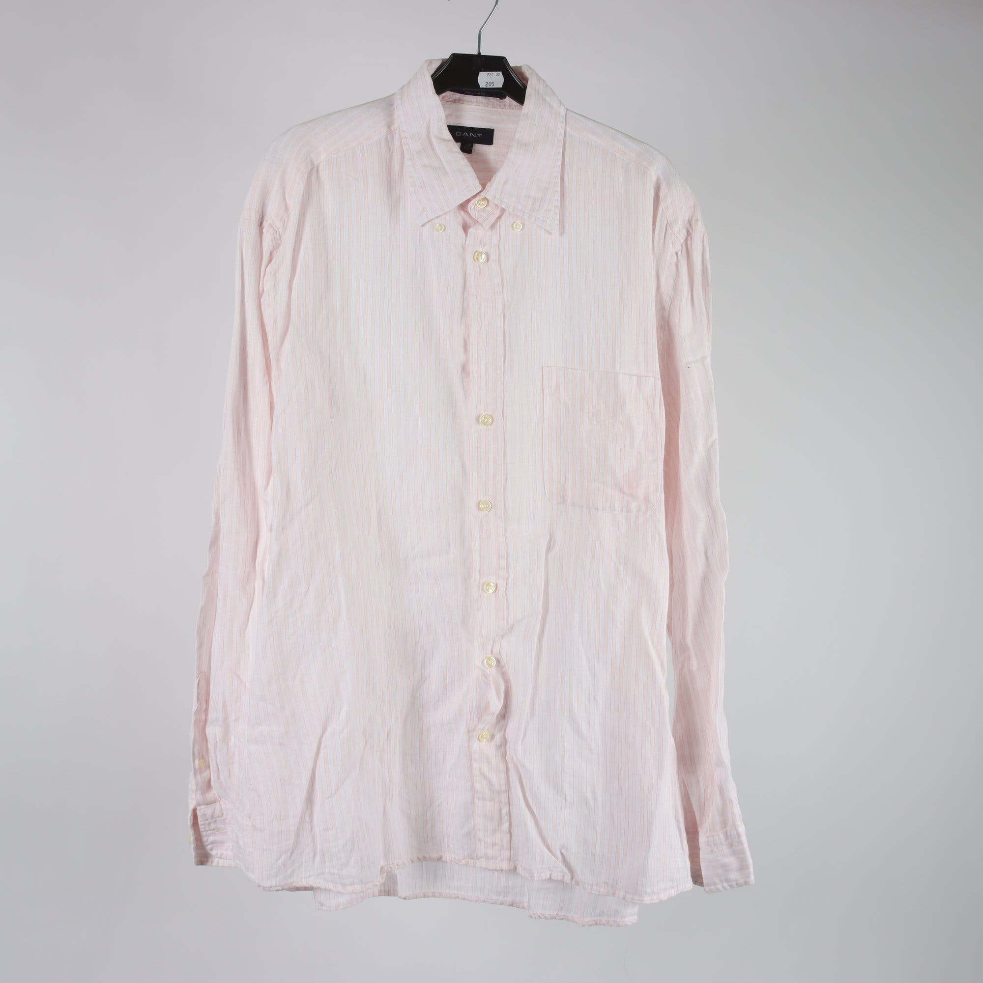 Skjorta, Gant, rosa, vit, 100% linne, stl. XL