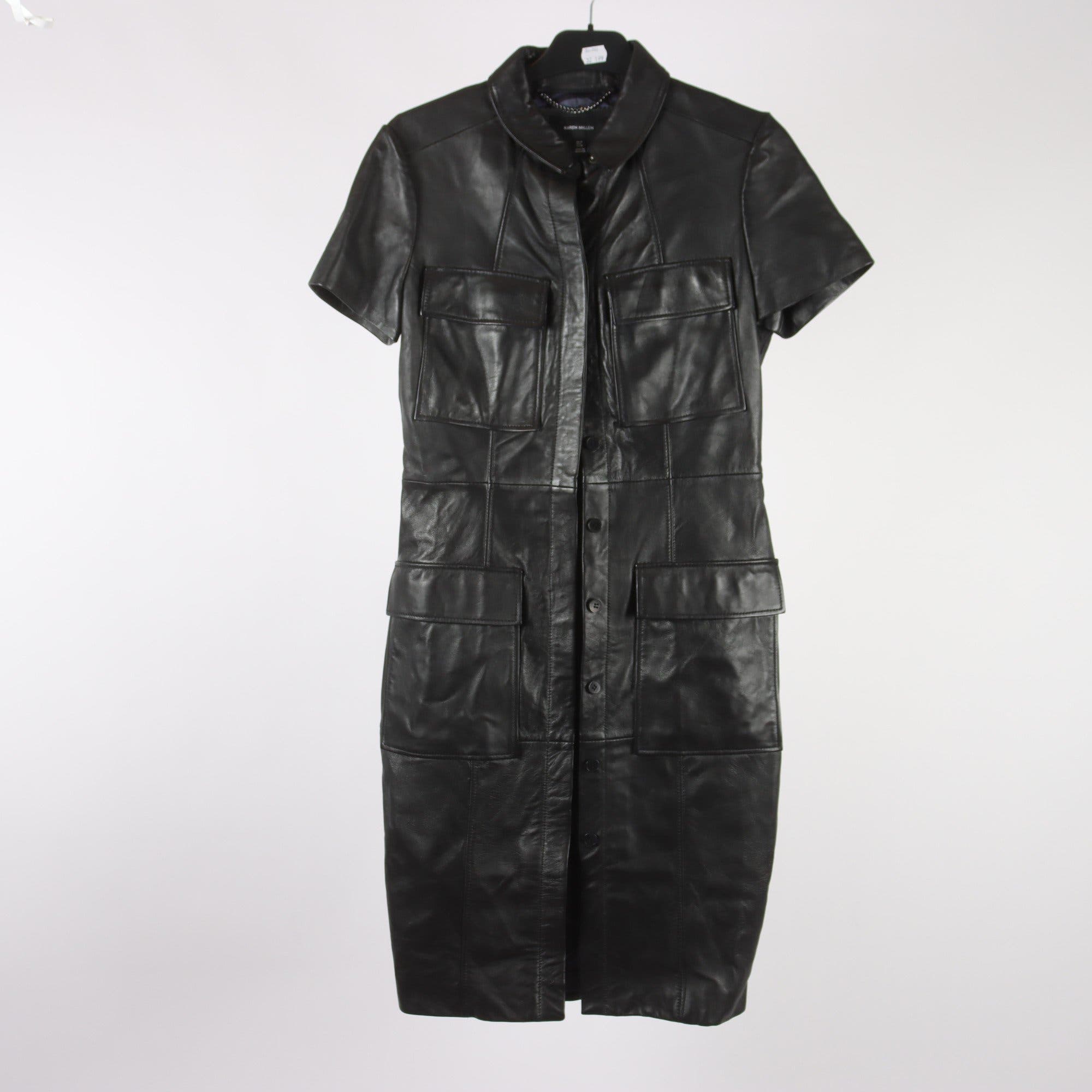 Läderklänning, Karen Millen, 100% lammskinn, stl. 38