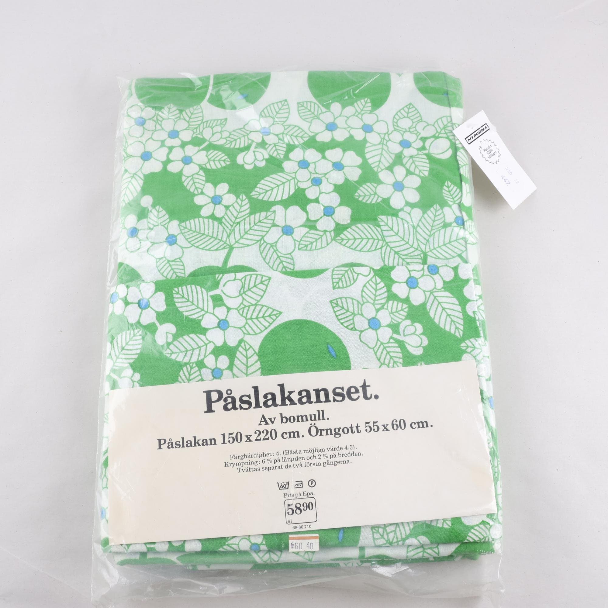 Påslakanset, EPA, blommig, vit, grön.