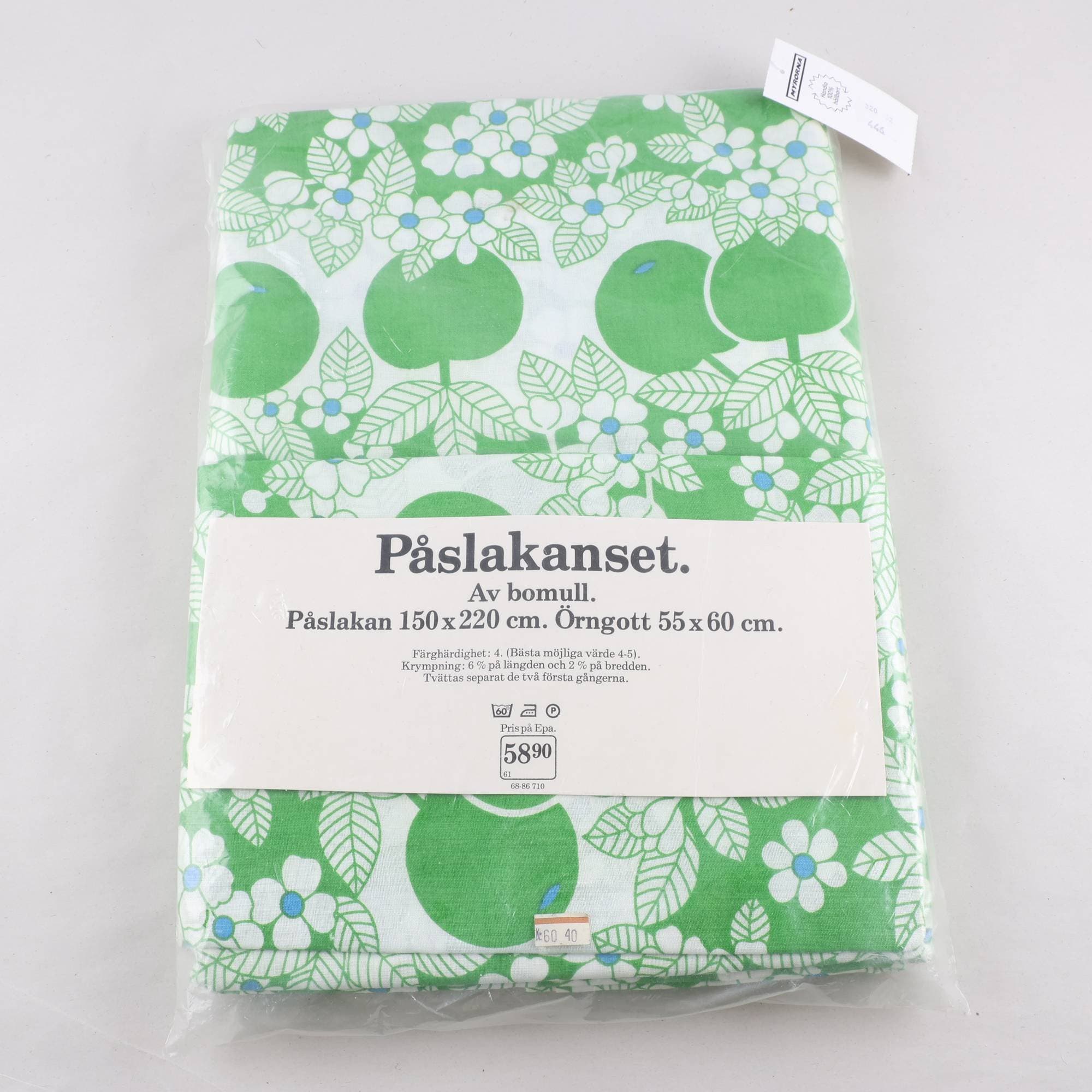 Påslakanset, EPA, blommig, vit, grön.