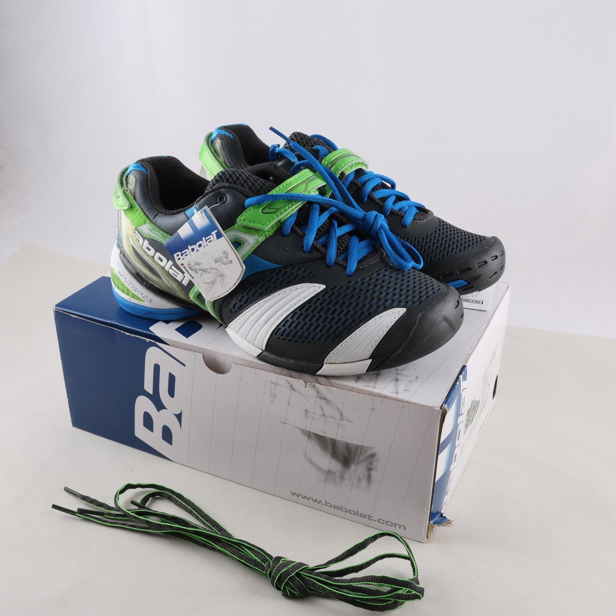 Sneakers, Babolat, blå, grön, stl. 40,5.